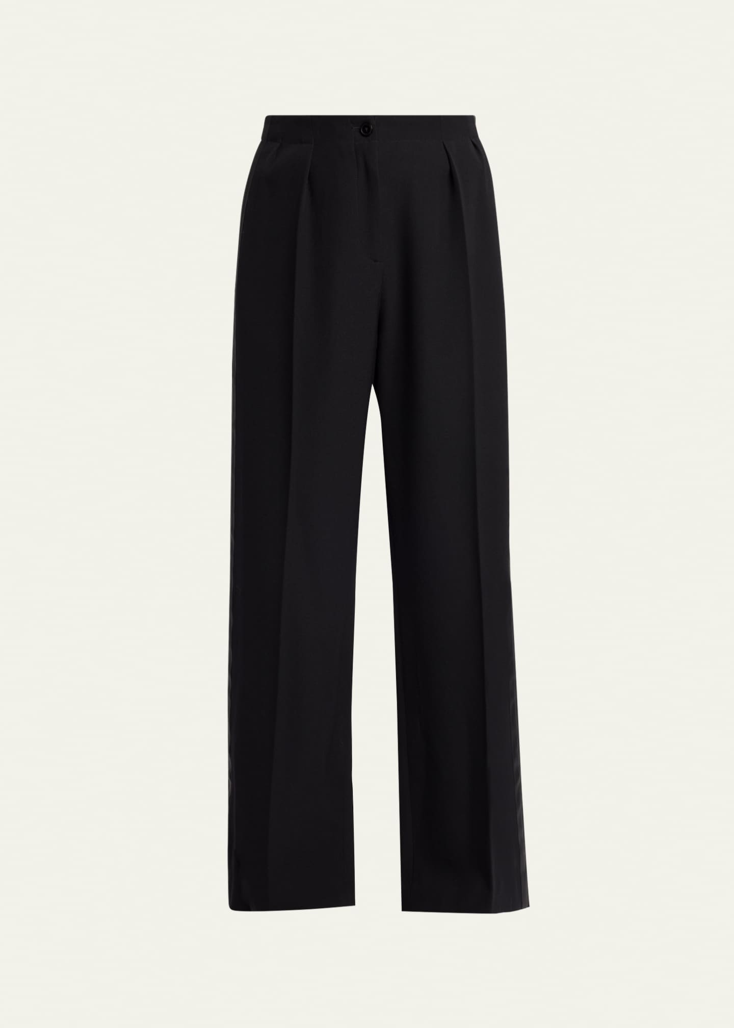 THE ROW Felicita Double Pleated Wide-Leg Tuxedo Pants - Bergdorf