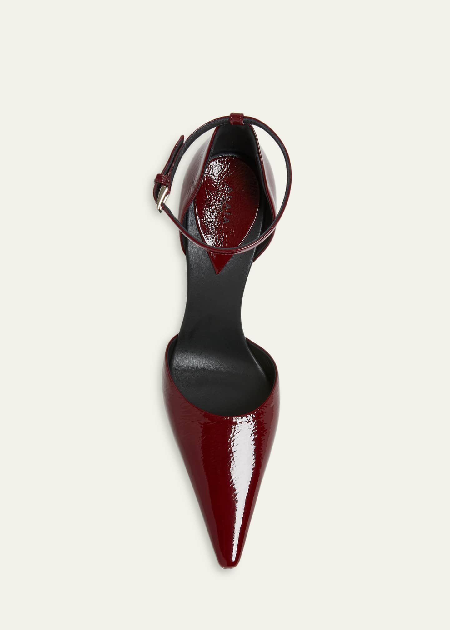 ALAIA リボン付きハイヒール　 37 ALAIA 90mm d'Orsay Shiny Leather Ankle-Strap Pumps - Bergdorf Goodman