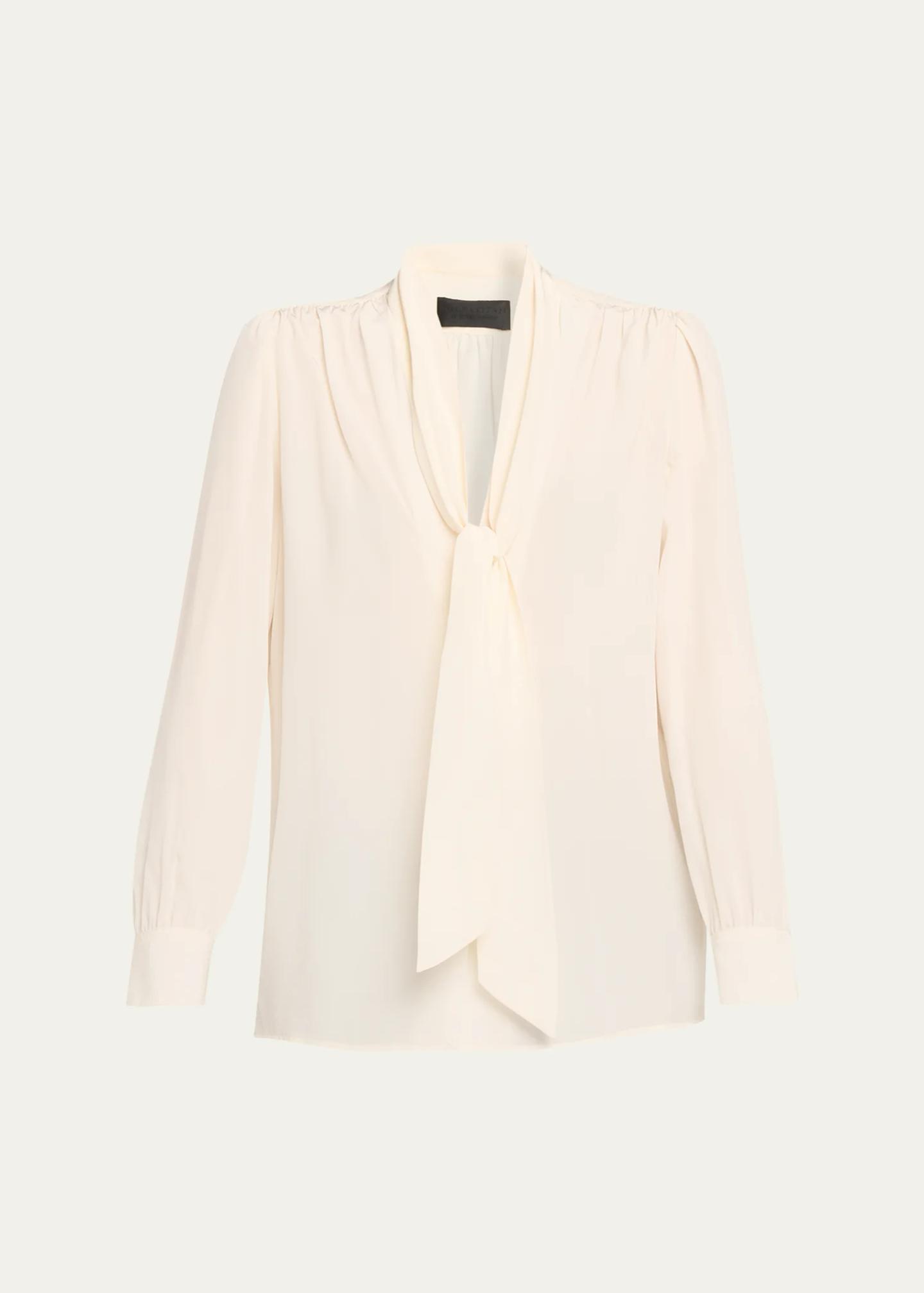 Nili Lotan Colt Neck-Scarf Silk Blouse - Bergdorf Goodman
