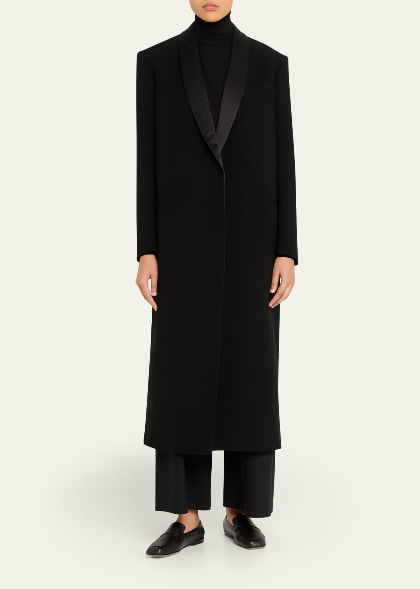 THE ROW Erdene Single-Breasted Wool Long Coat - Bergdorf Goodman