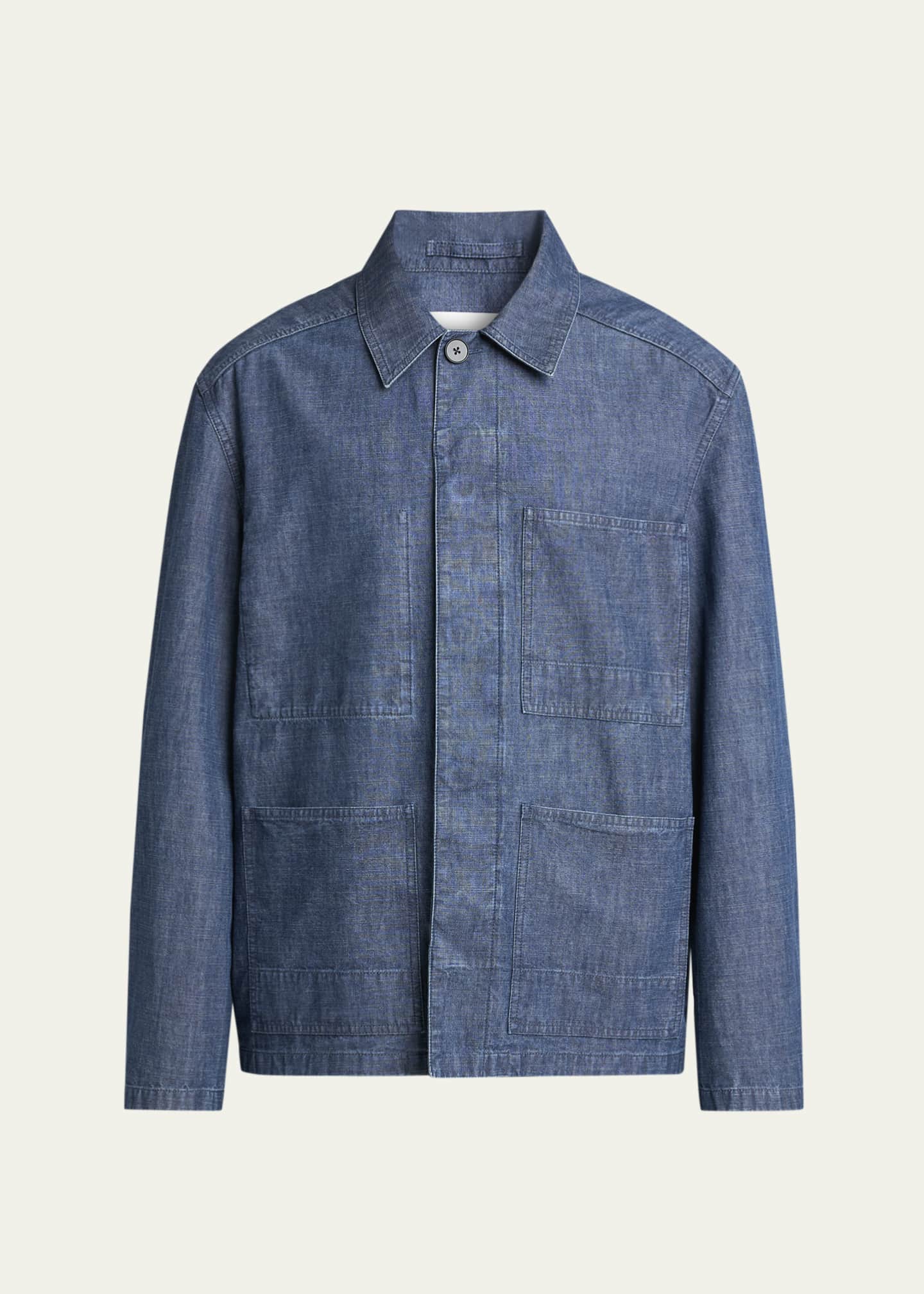 JIL SANDER 25SS 襟レザー DENIM CHORE JACKET Jil Sander Men's Denim Chore Jacket - Bergdorf Goodman