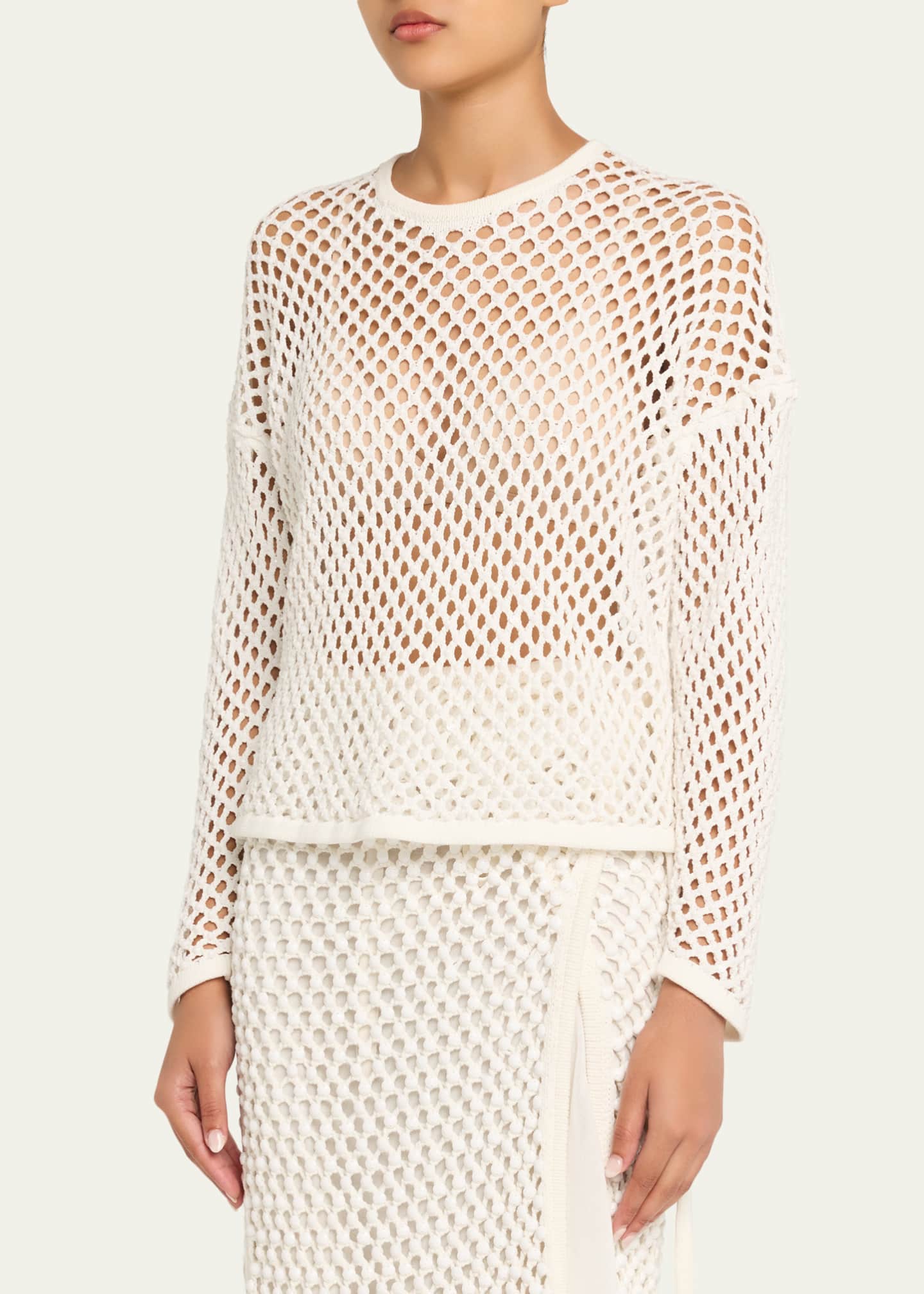 Diotima Leeward Crystal Crochet Knit Top - Bergdorf Goodman