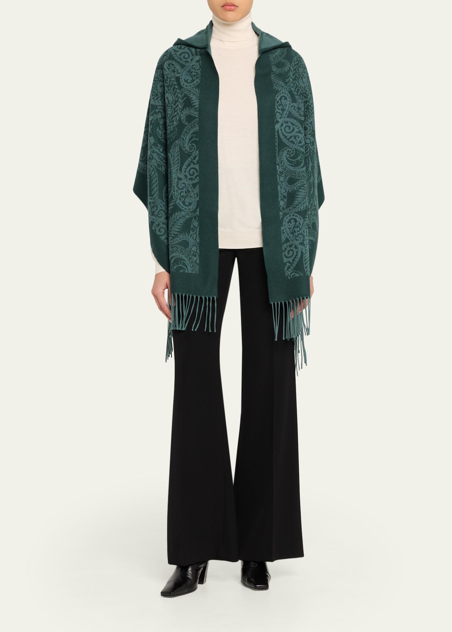 ETRO シルク バンダナ キルティング中綿ベスト チャコール 38 Etro Hooded Paisley Wool Scarf - Bergdorf Goodman