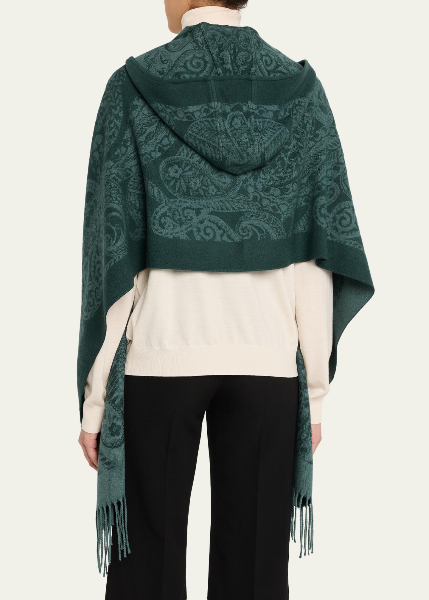 Etro Hooded Paisley Wool Scarf - Bergdorf Goodman