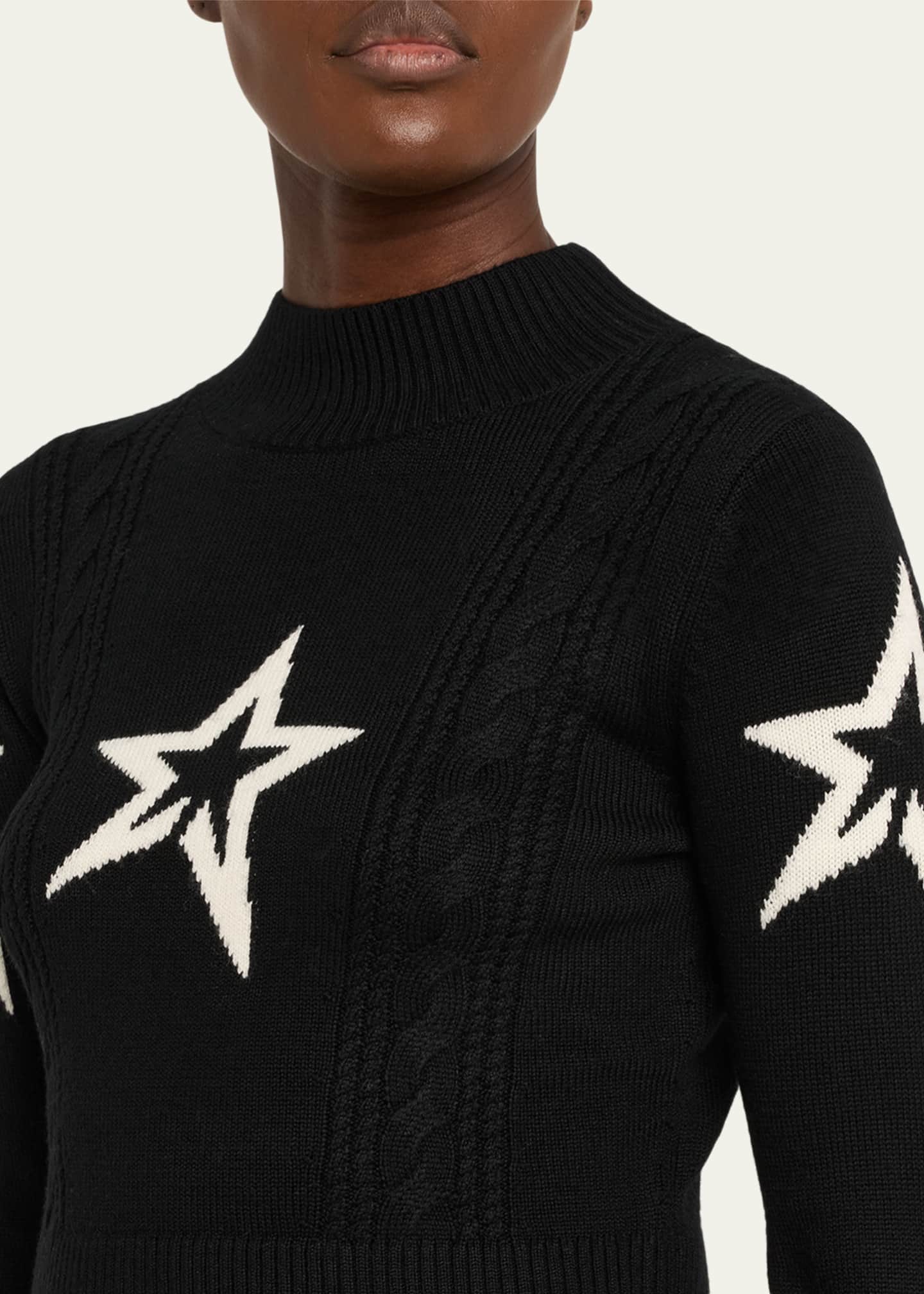 FRAMeWORK constellation ニット Perfect Moment Cropped Cable-Knit Star Sweater - Bergdorf Goodman