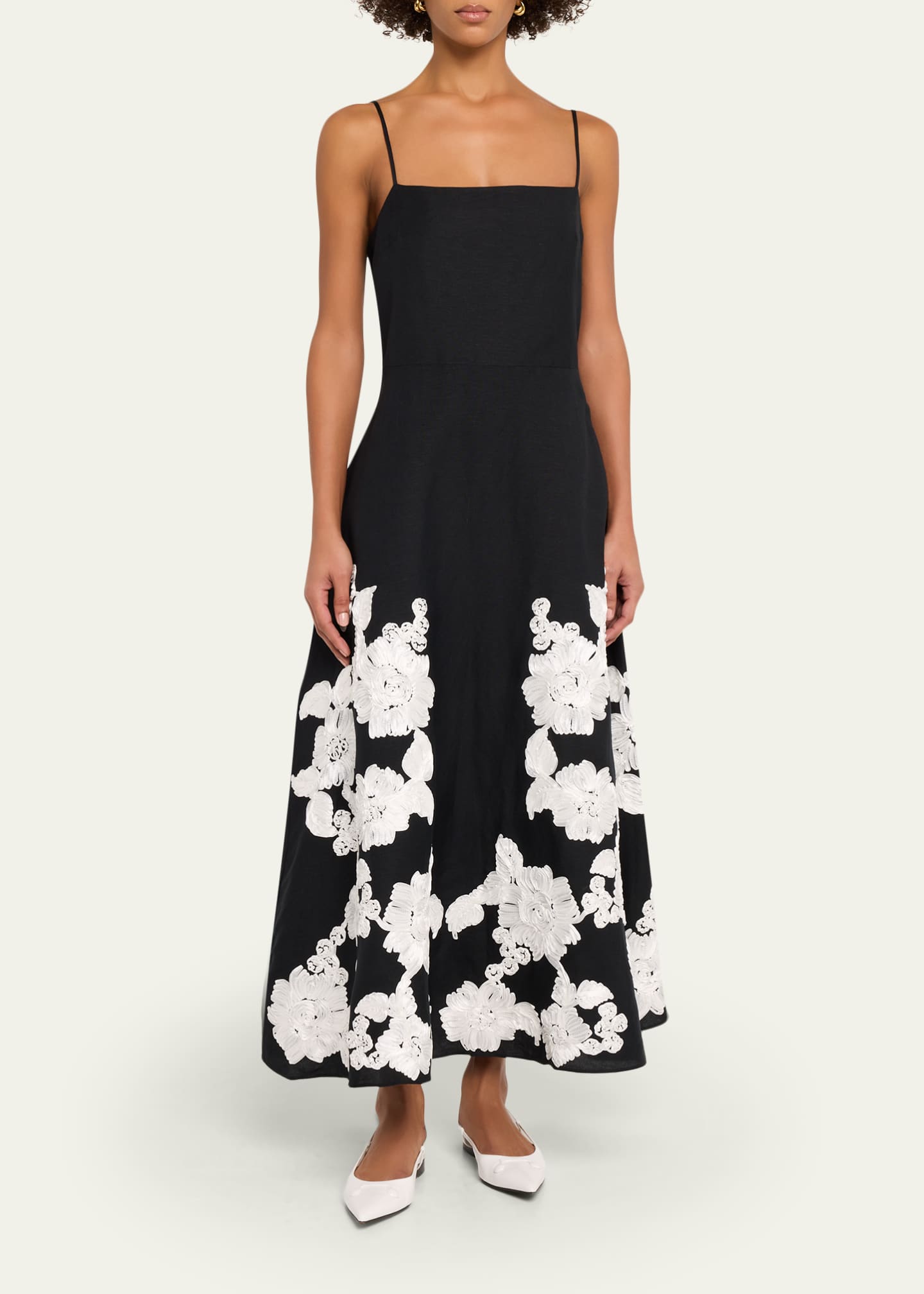 SIMKHAI Annabella Floral Embroidered Midi Dress - Bergdorf Goodman