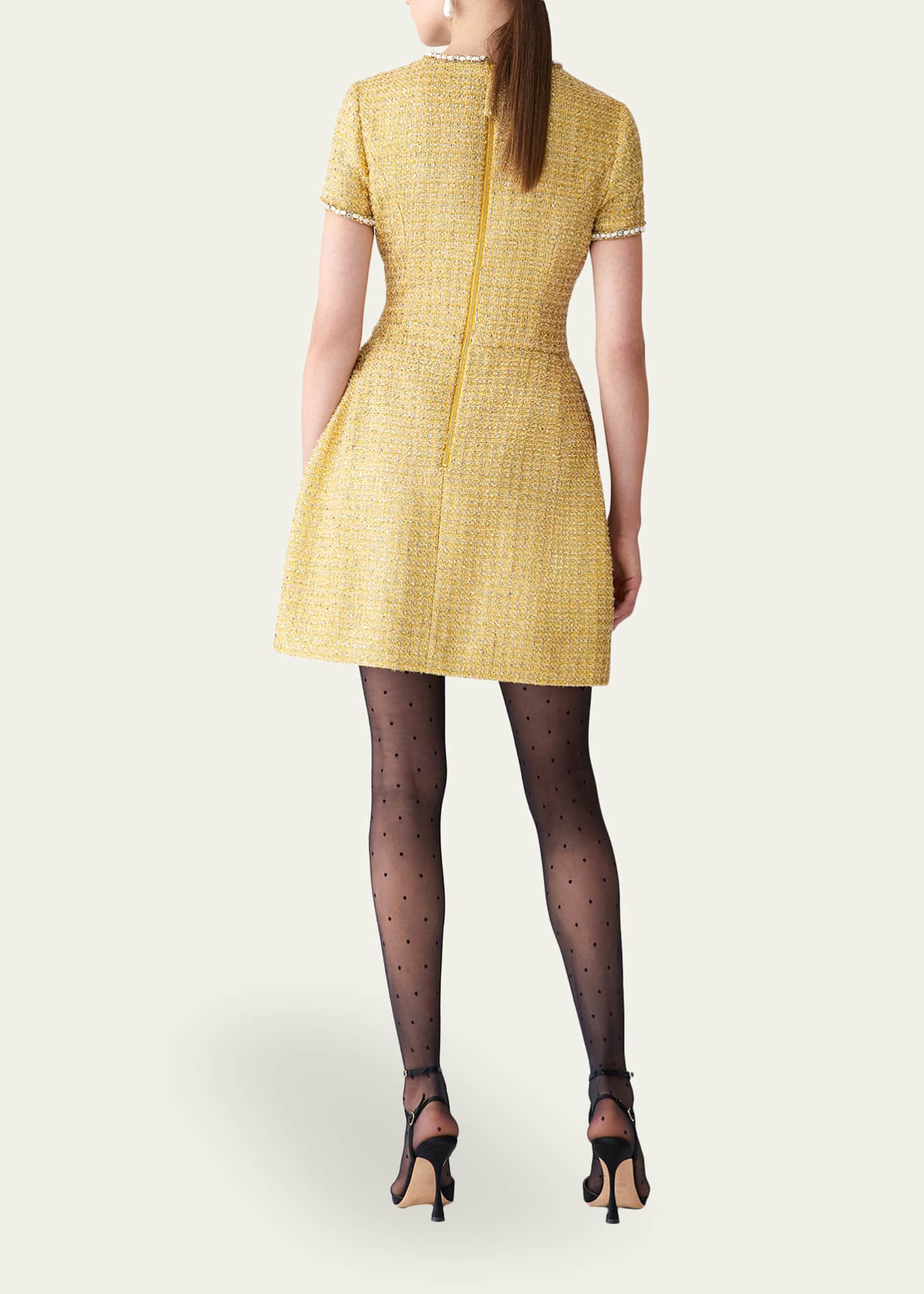 Carolina Herrera Embellished Lurex Tweed Mini Dress