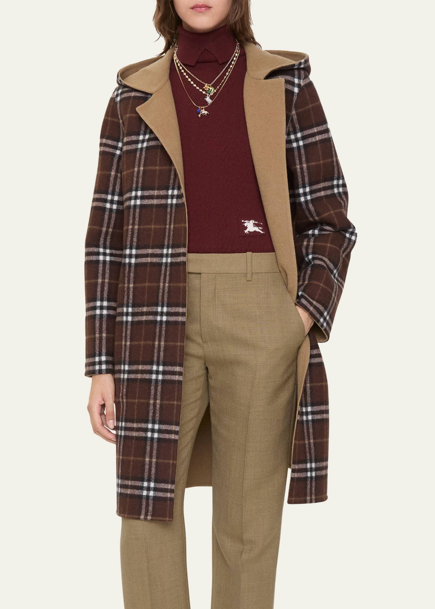 Burberry Hampshire Reversible Hooded Wrap Coat - Bergdorf Goodman