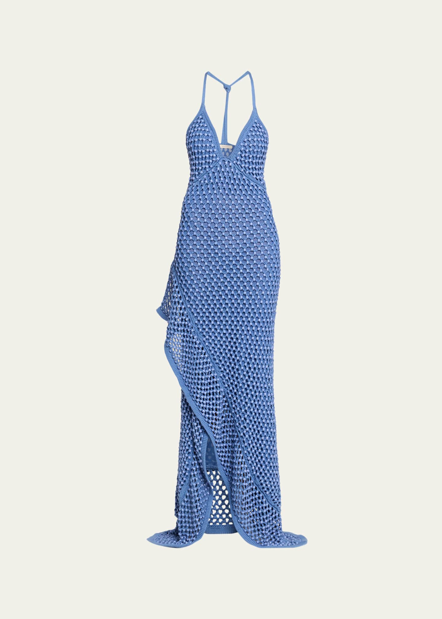 Diotima Riki Crystal Crochet Knit Halter Maxi Dress - Bergdorf Goodman