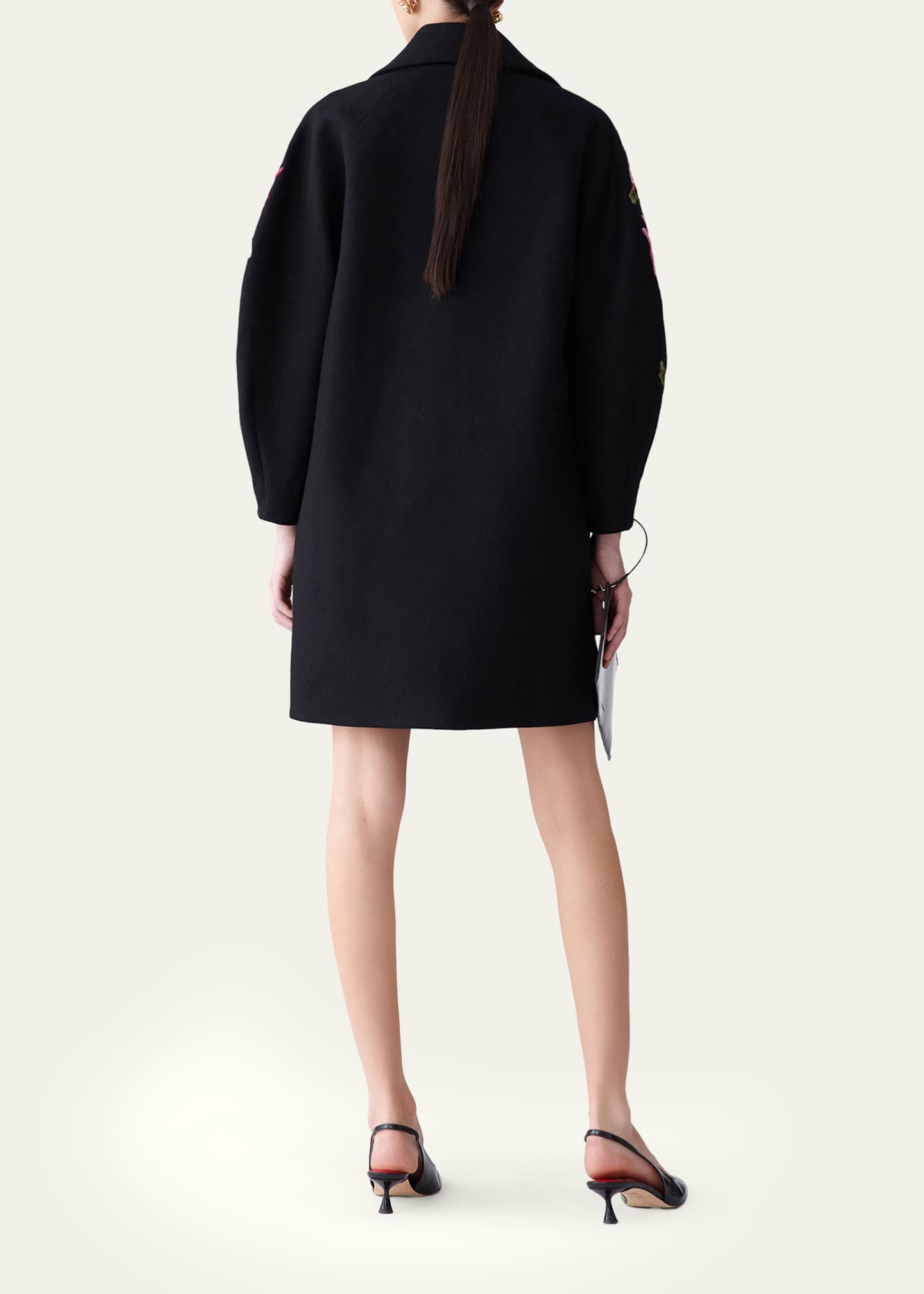 sachin and babi light blue dress Boiled Wool Coat with Embroidery - chocolate black - Outerwear