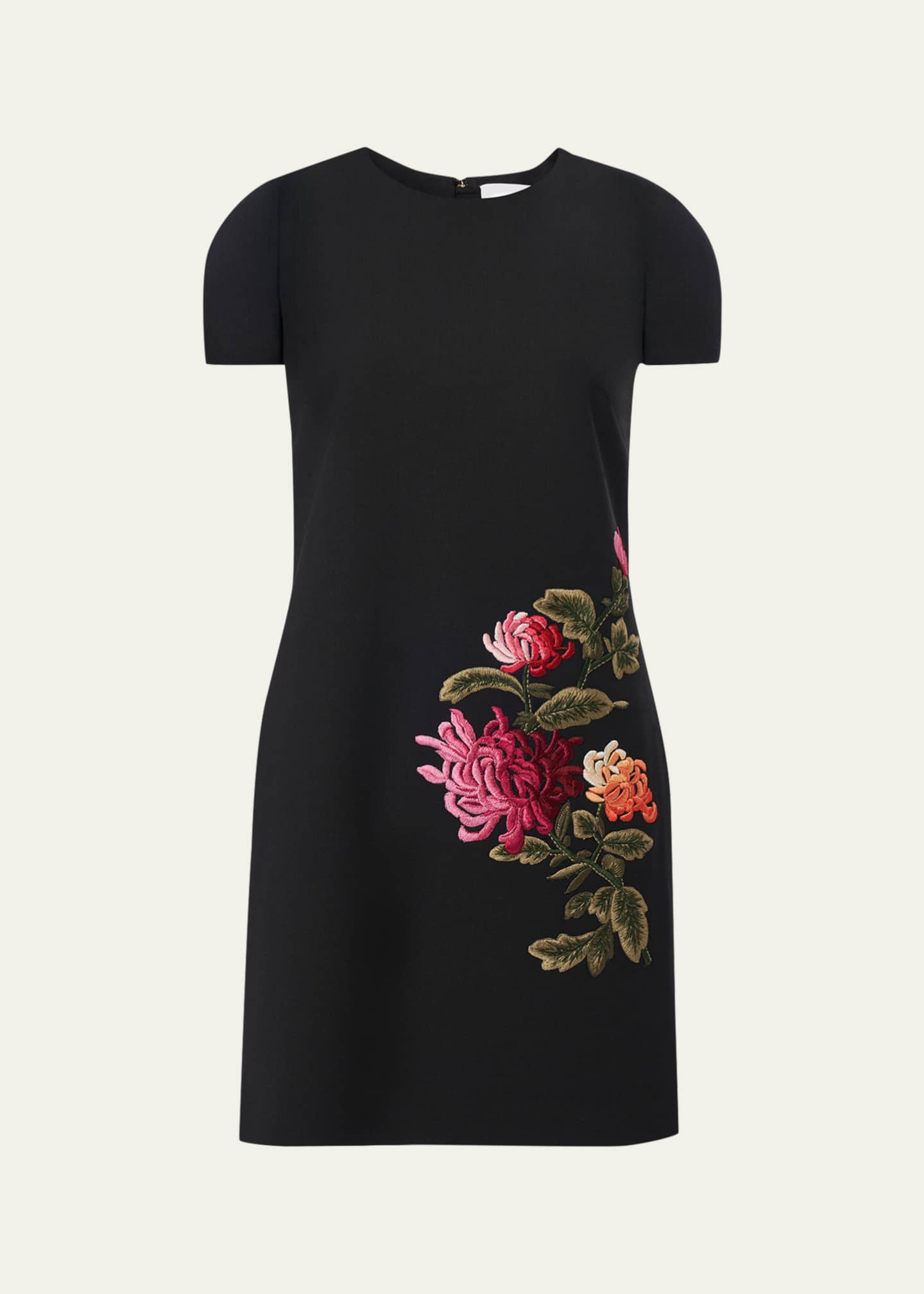 Carolina Herrera Chrysanthemum-Embroidered Shift Dress