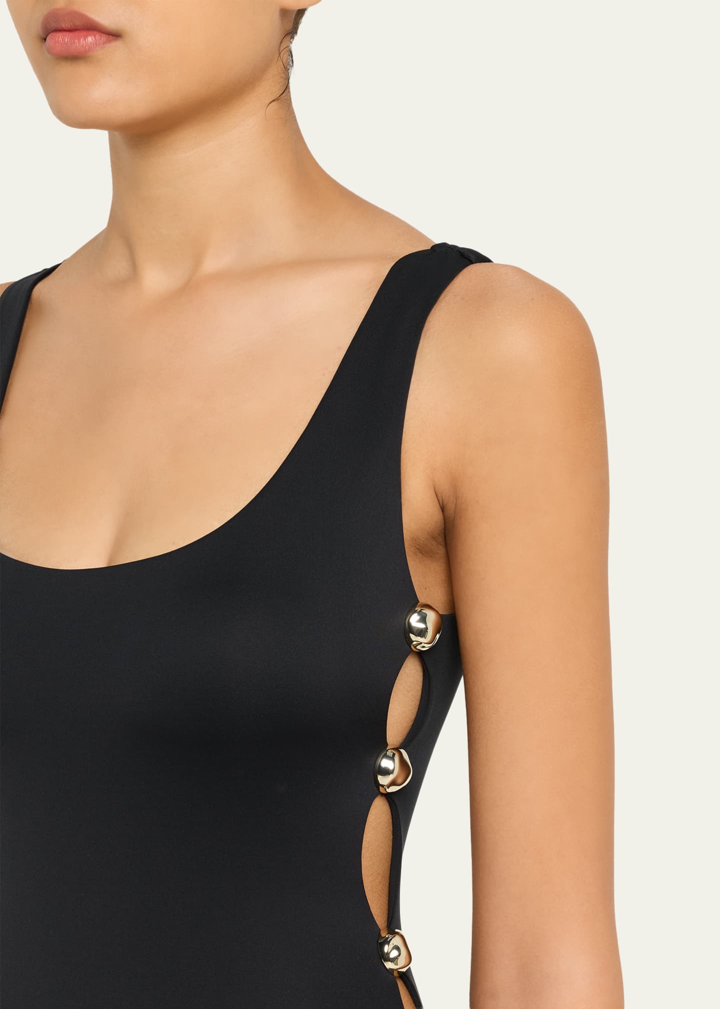 SIMKHAI Mona Studded One-Piece Swimsuit - Bergdorf Goodman