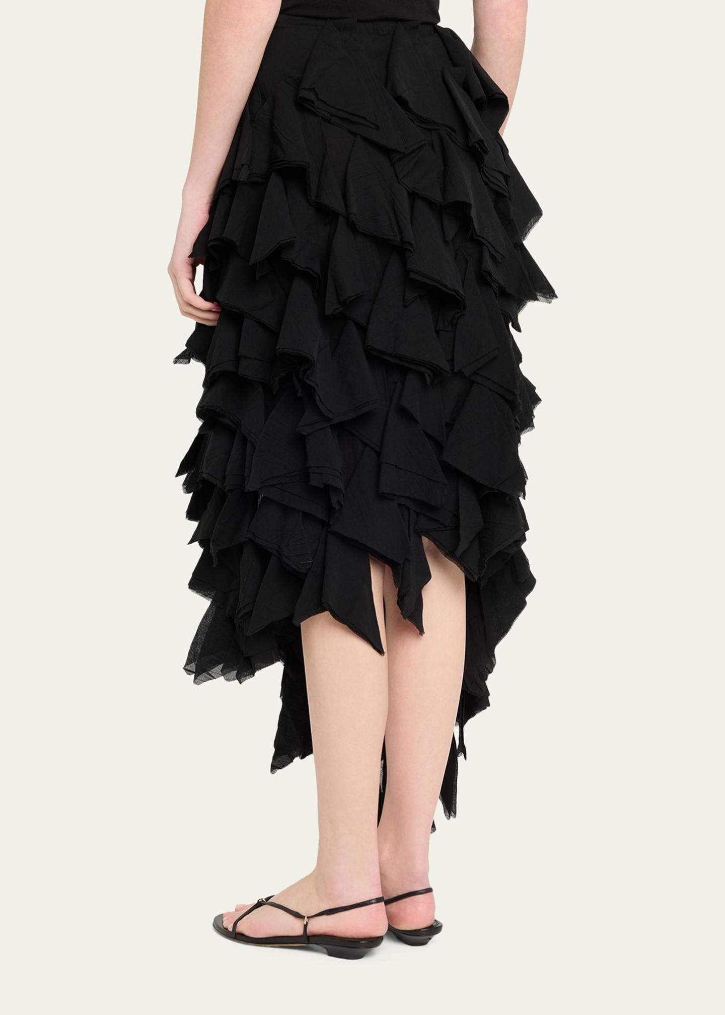 Diotima Asymmetric Cotton Ruffle Handkerchief Skirt - Bergdorf Goodman