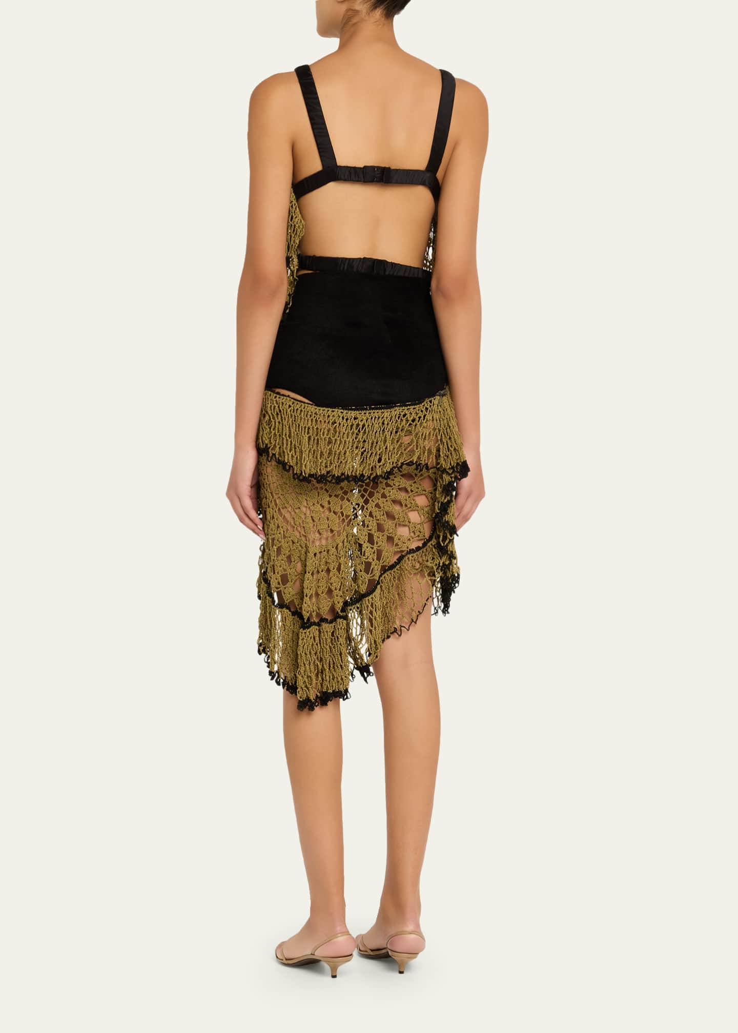 Diotima Trio Web Crochet Ruffle Backless Dress - Bergdorf Goodman