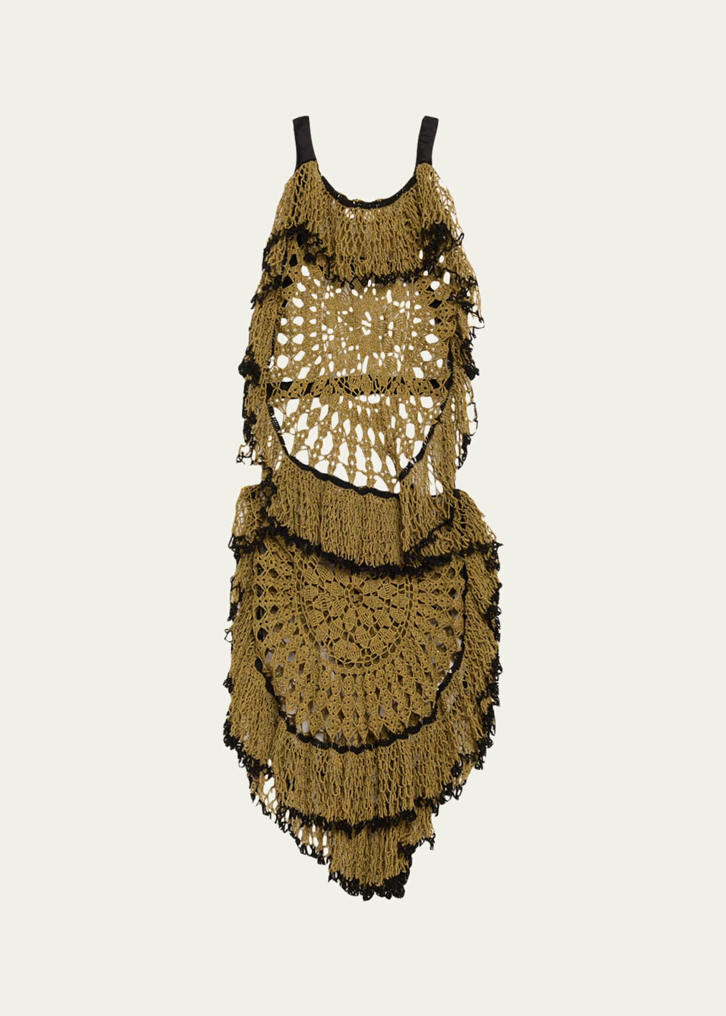 Diotima Trio Web Crochet Ruffle Backless Dress - Bergdorf Goodman