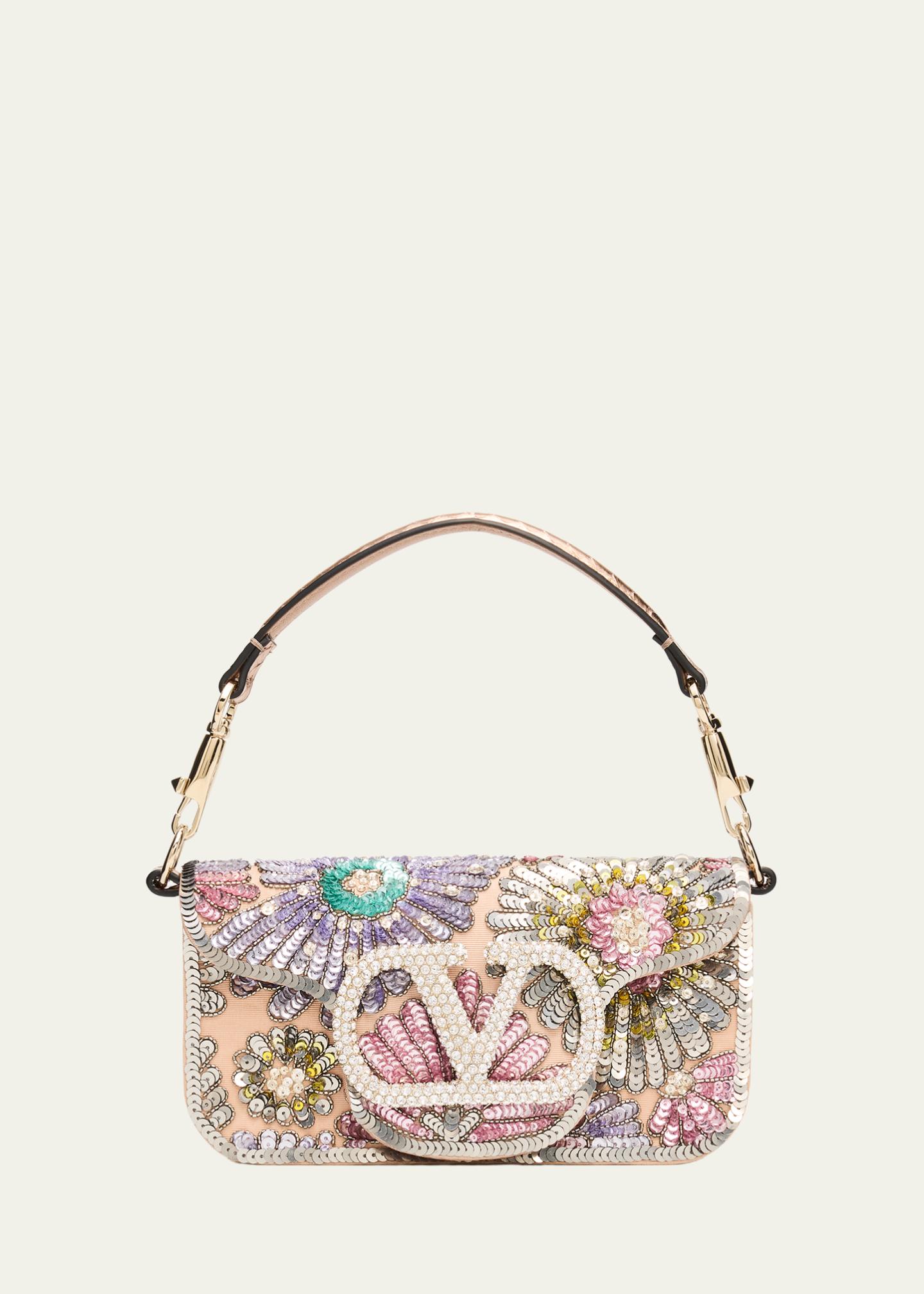 Valentino Garavani Small Crystal VLogo Sequin Burst Shoulder Bag