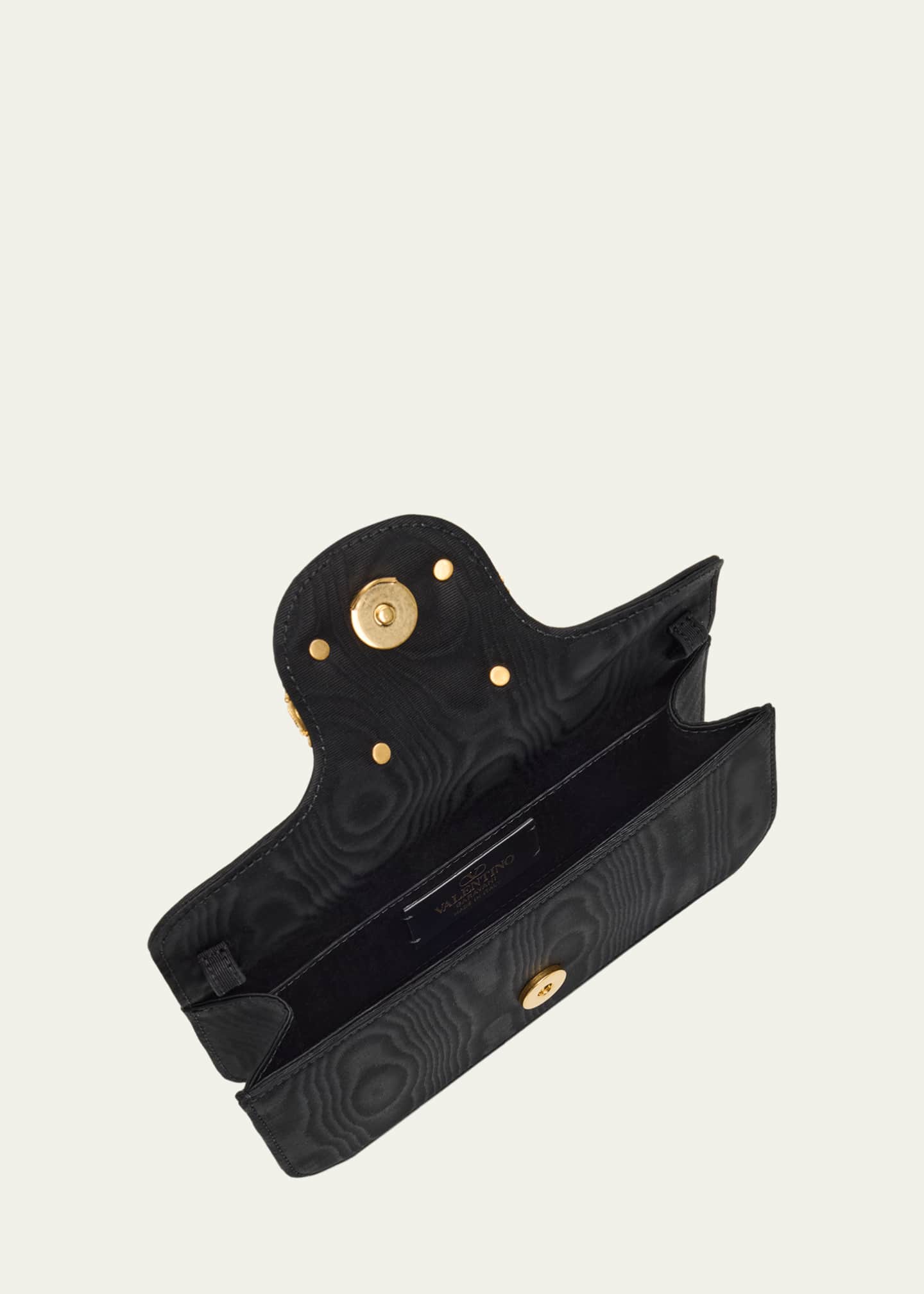 Valentino Garavani Loco Moire Clutch with Jewel VLogo - Bergdorf