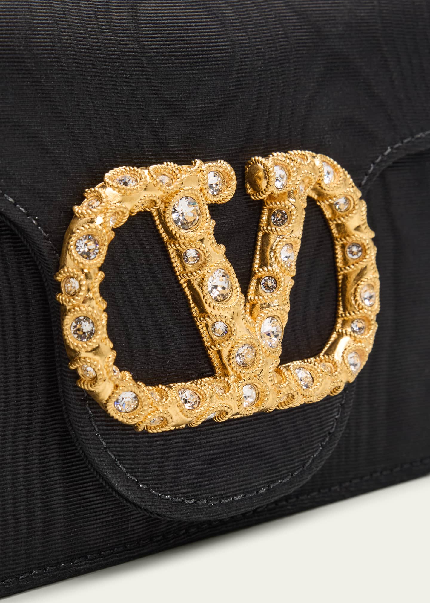 Valentino Garavani Loco Moire Clutch with Jewel VLogo - Bergdorf
