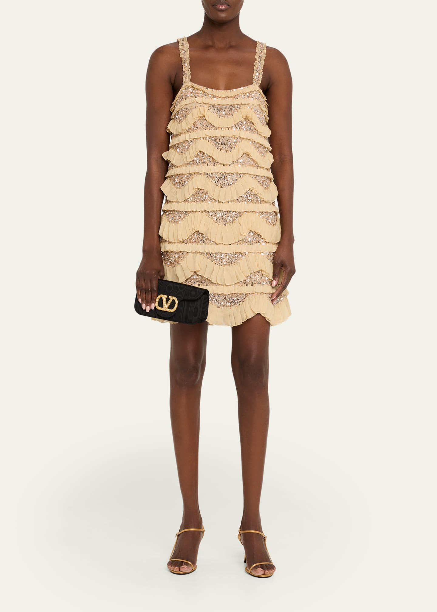 Valentino Garavani Loco Moire Clutch with Jewel VLogo - Bergdorf