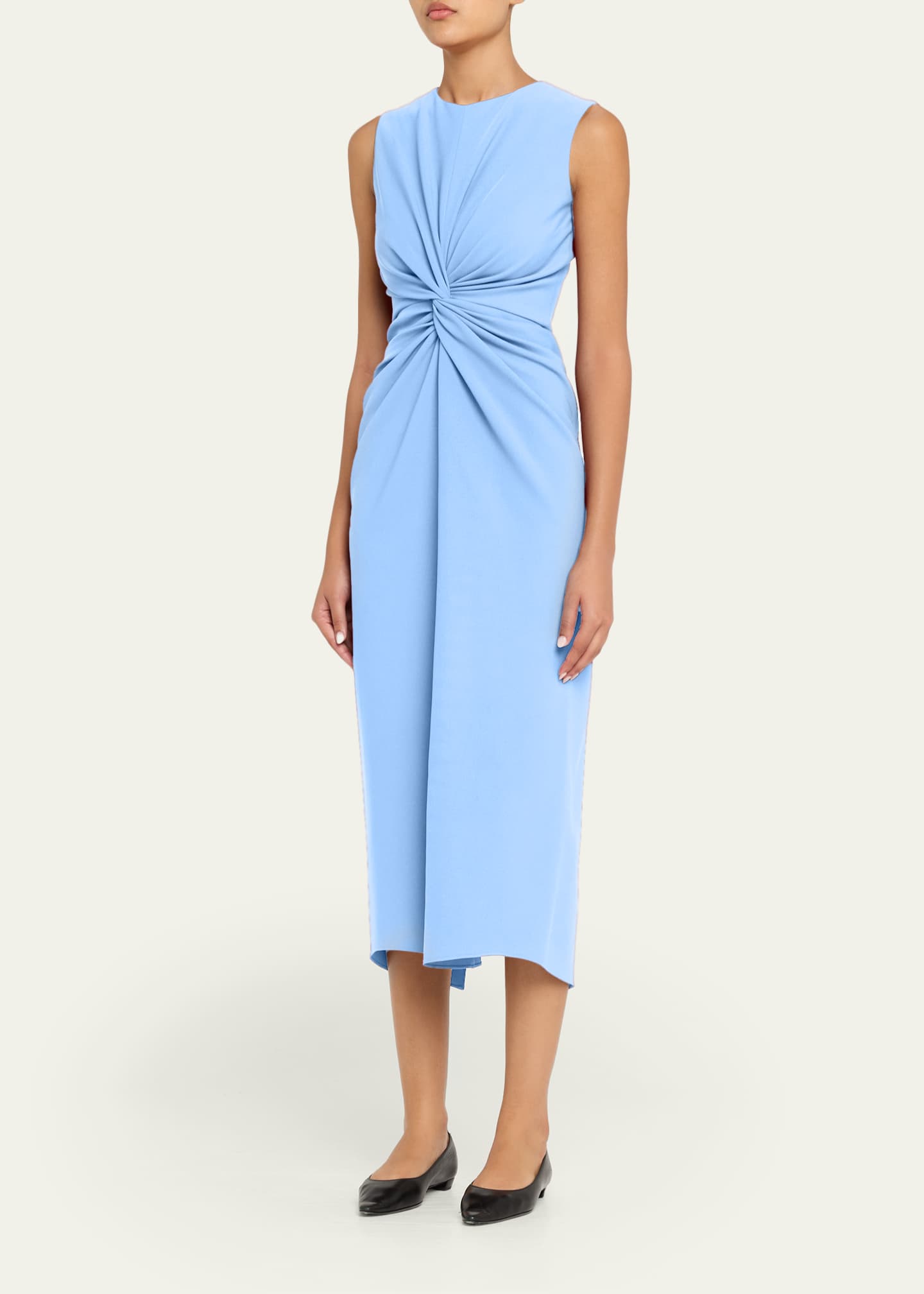 Prabal Gurung Sleeveless Twist-Front Bodycon Midi Dress - Bergdorf Goodman