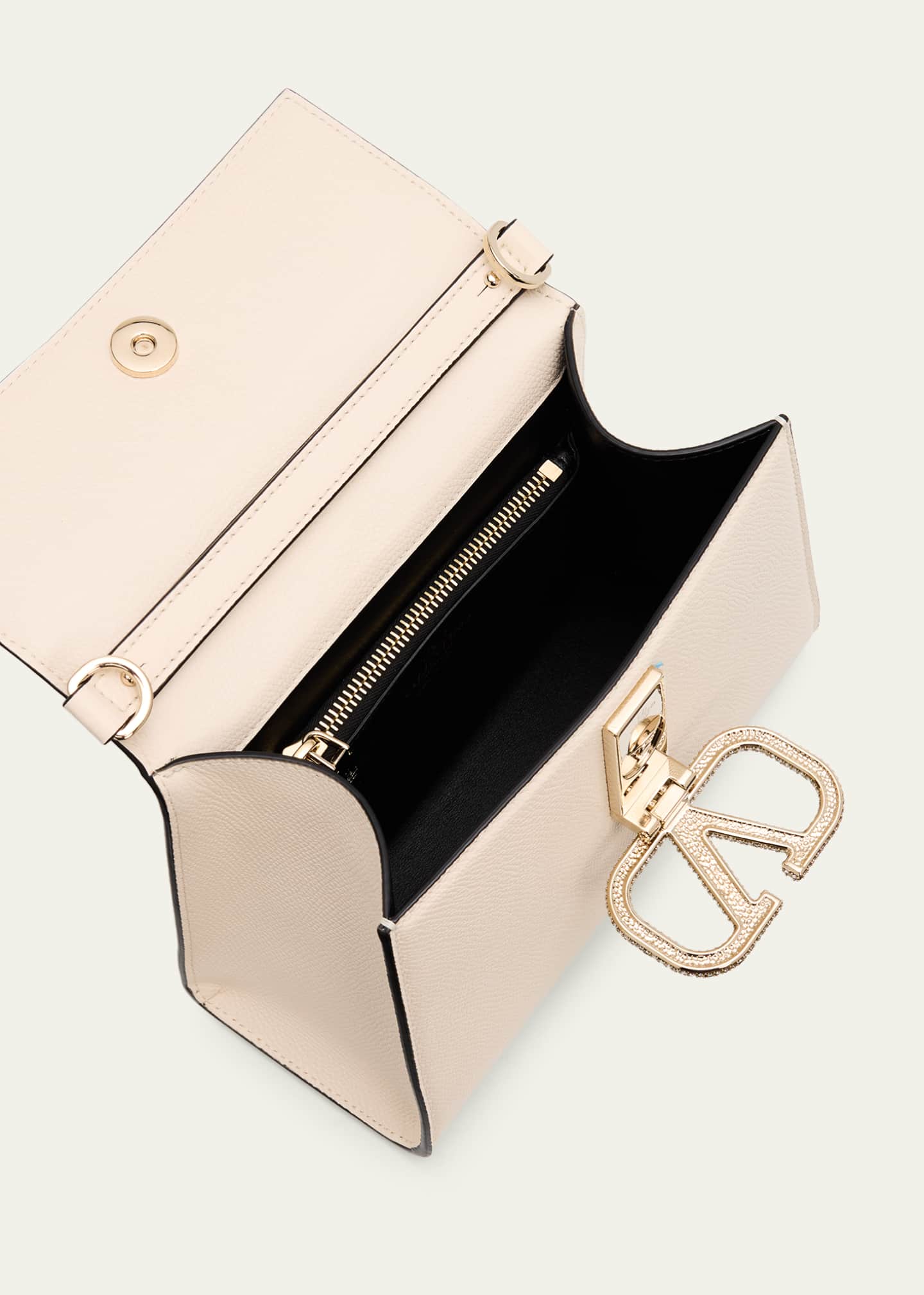 Valentino Garavani Vsling Small Leather Top-Handle Bag with Jewel