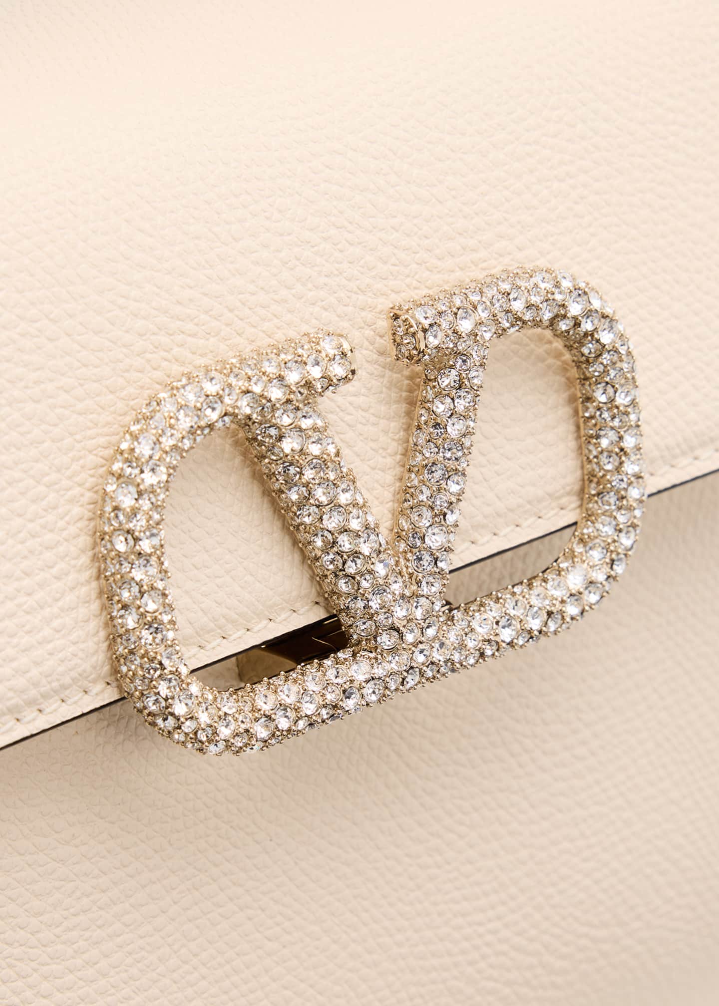 Valentino Garavani Vsling Small Leather Top-Handle Bag with Jewel