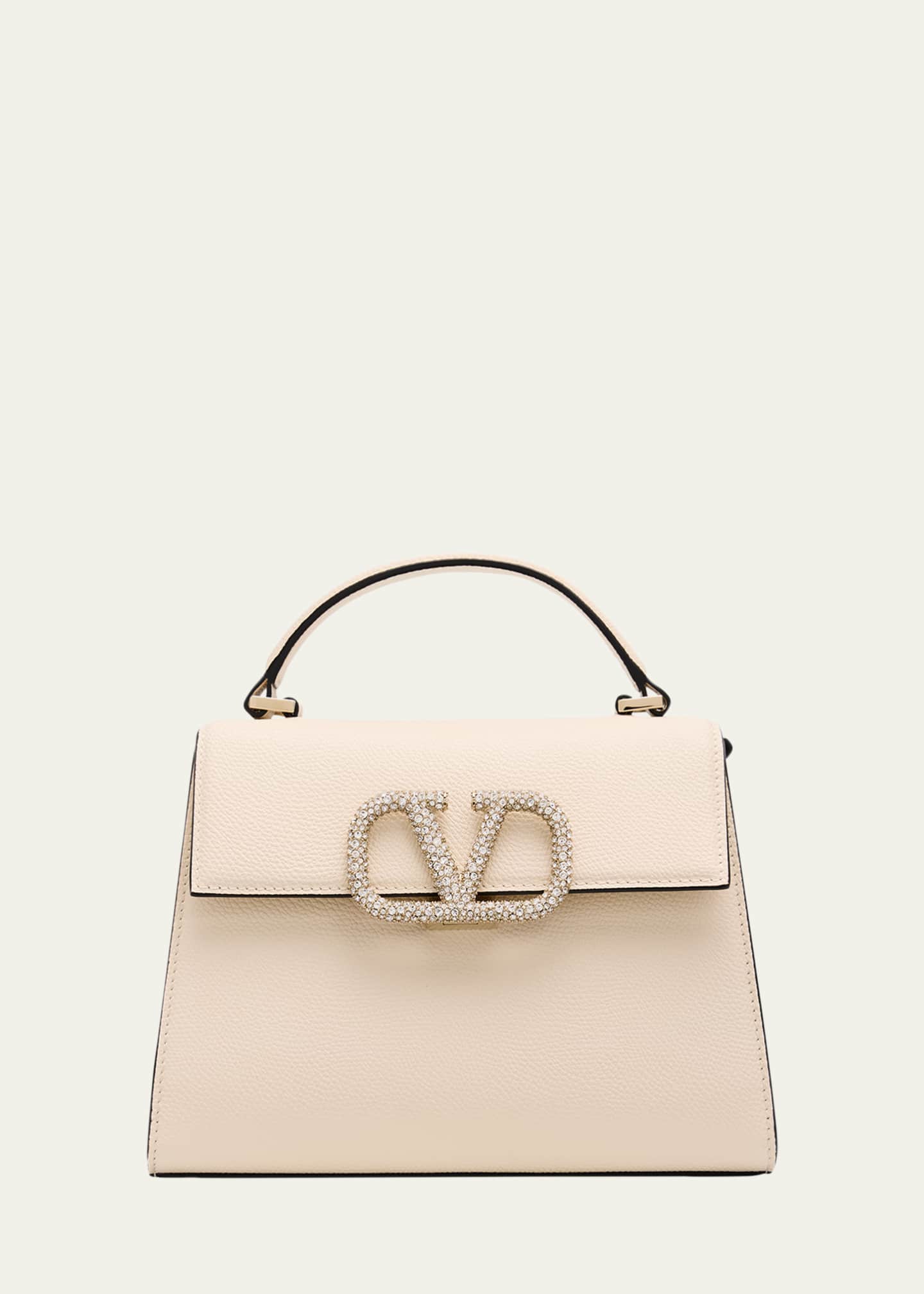 Valentino Garavani Vsling Small Leather Top-Handle Bag with Jewel