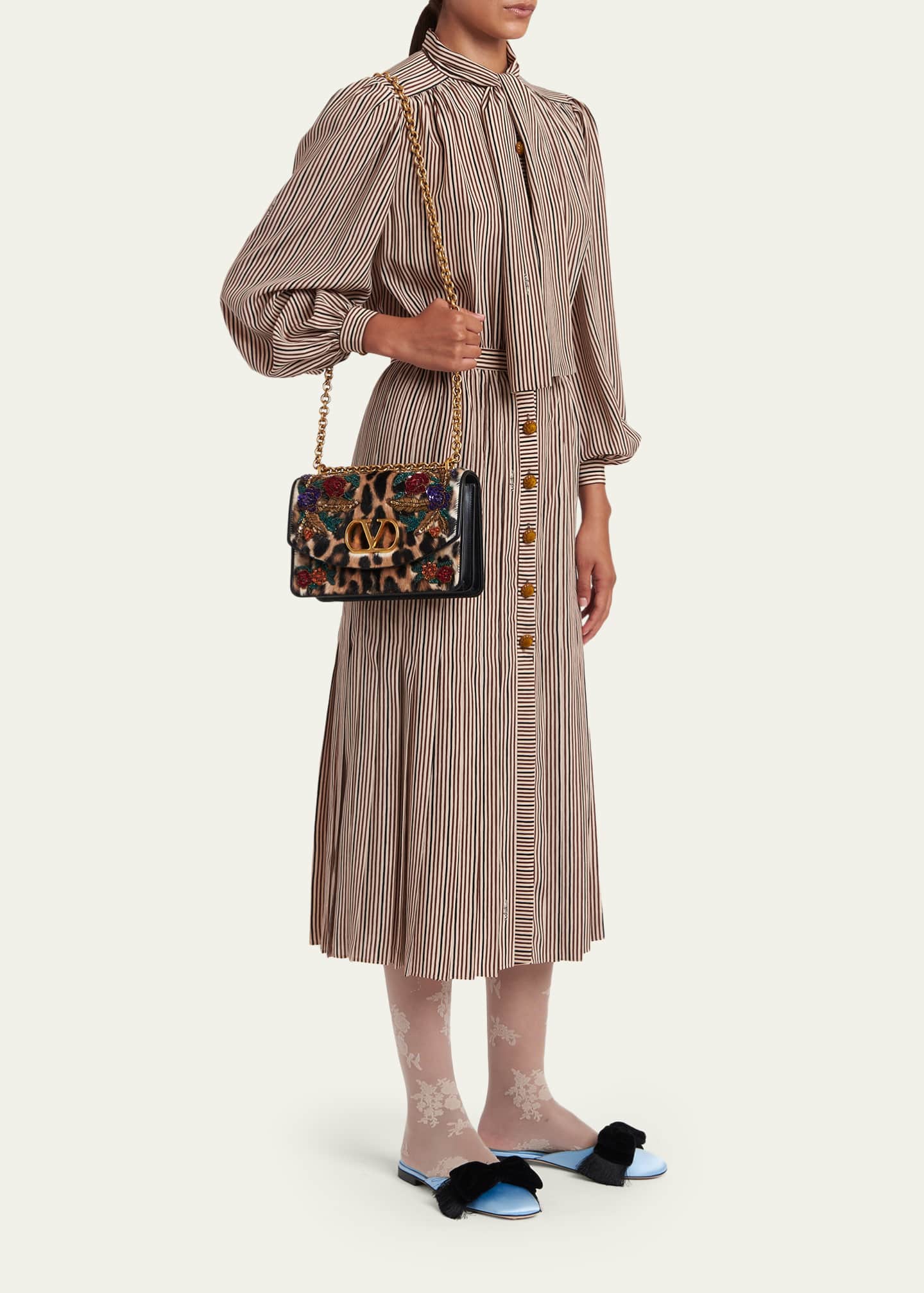Valentino Garavani Beaded Floral Calf Hair Shoulder Bag - Bergdorf
