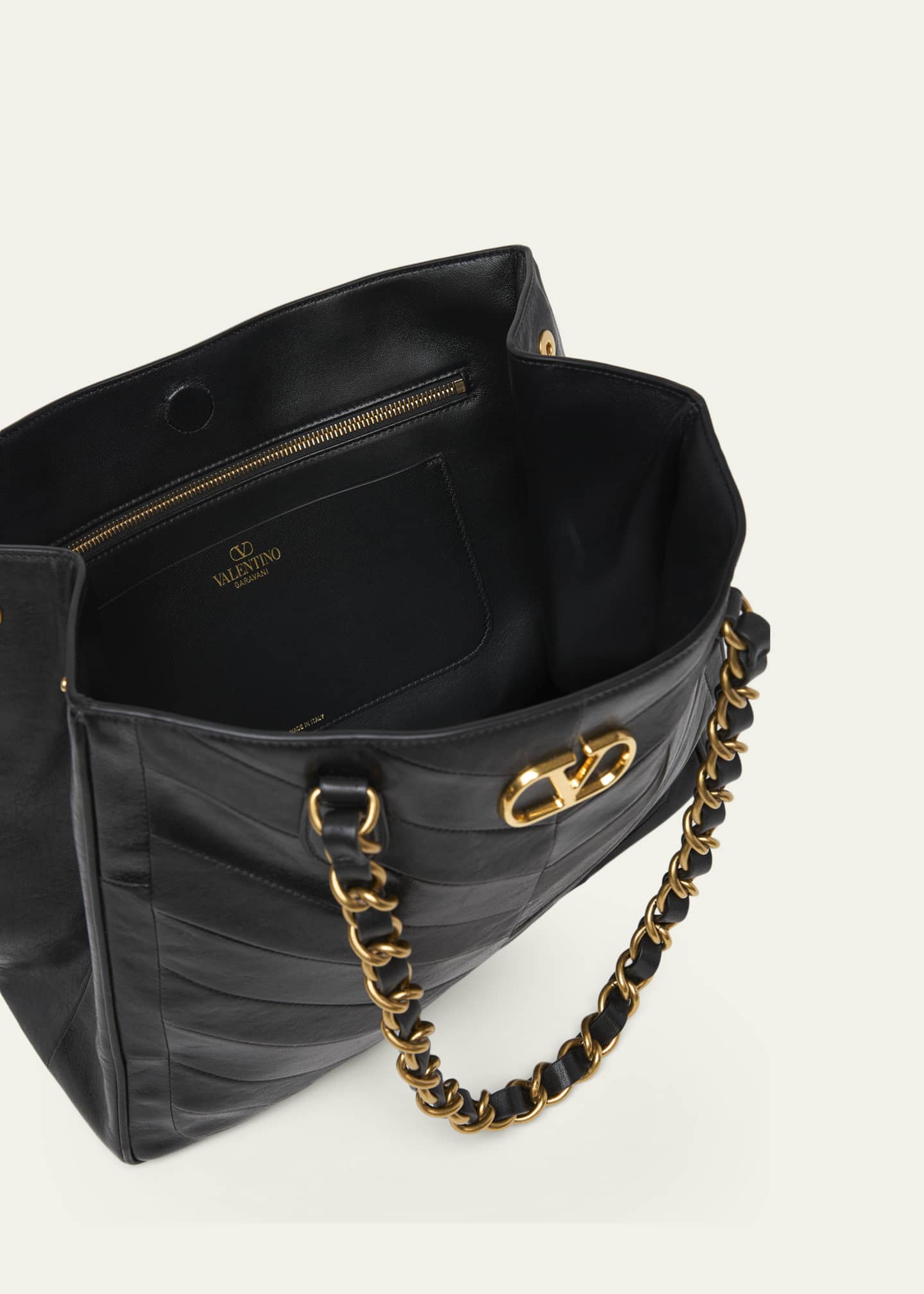 Valentino Garavani Chevron Patchwork Nappa Leather Tote Bag