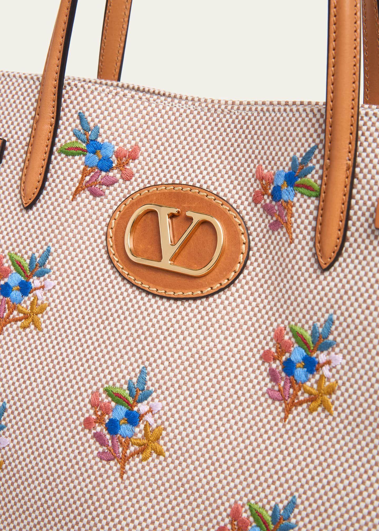 Valentino Garavani Floral-Embroidered Canvas Tote Bag - Bergdorf