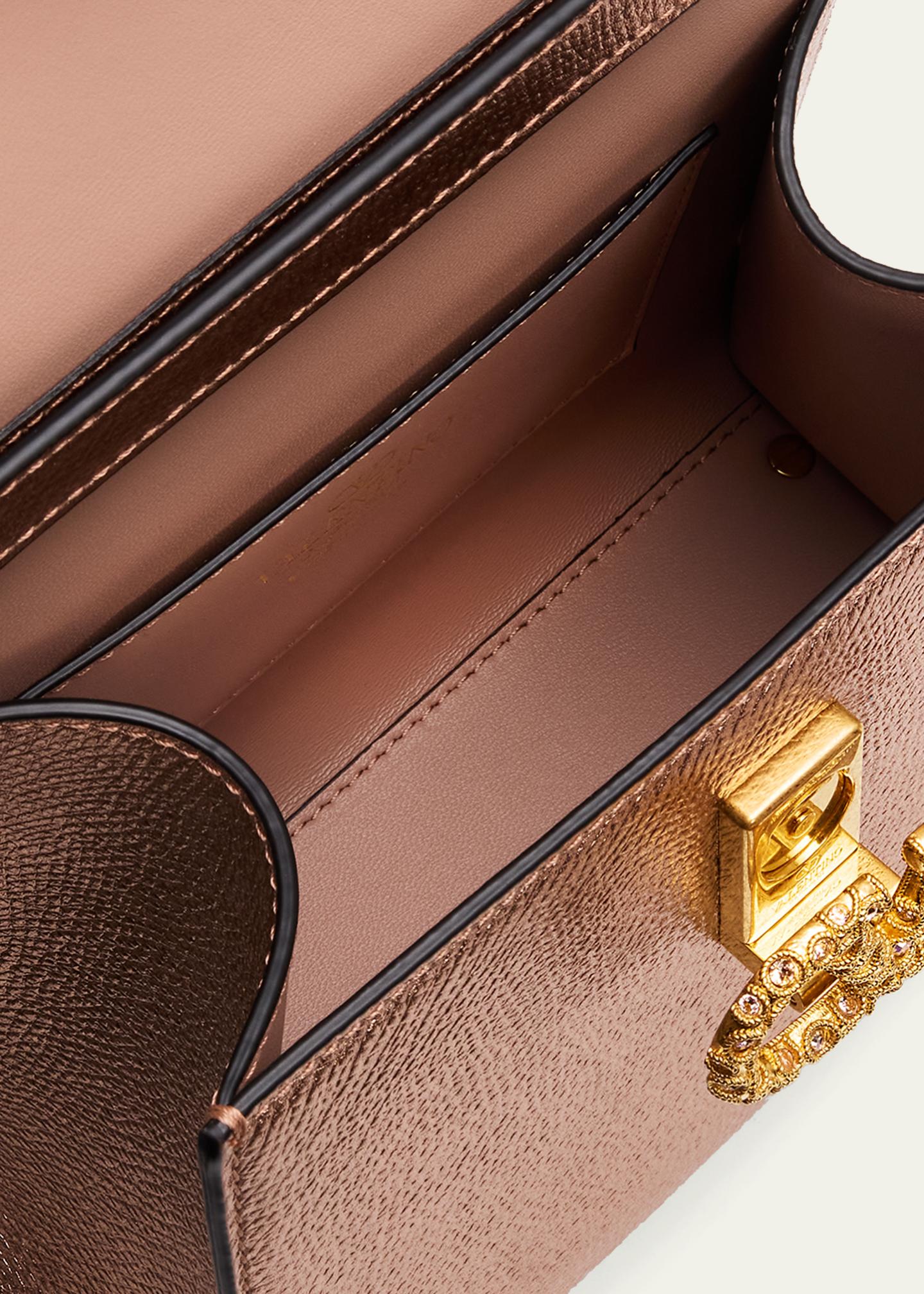 Valentino Garavani VSLING Mini Laminated Leather Top-Handle Bag