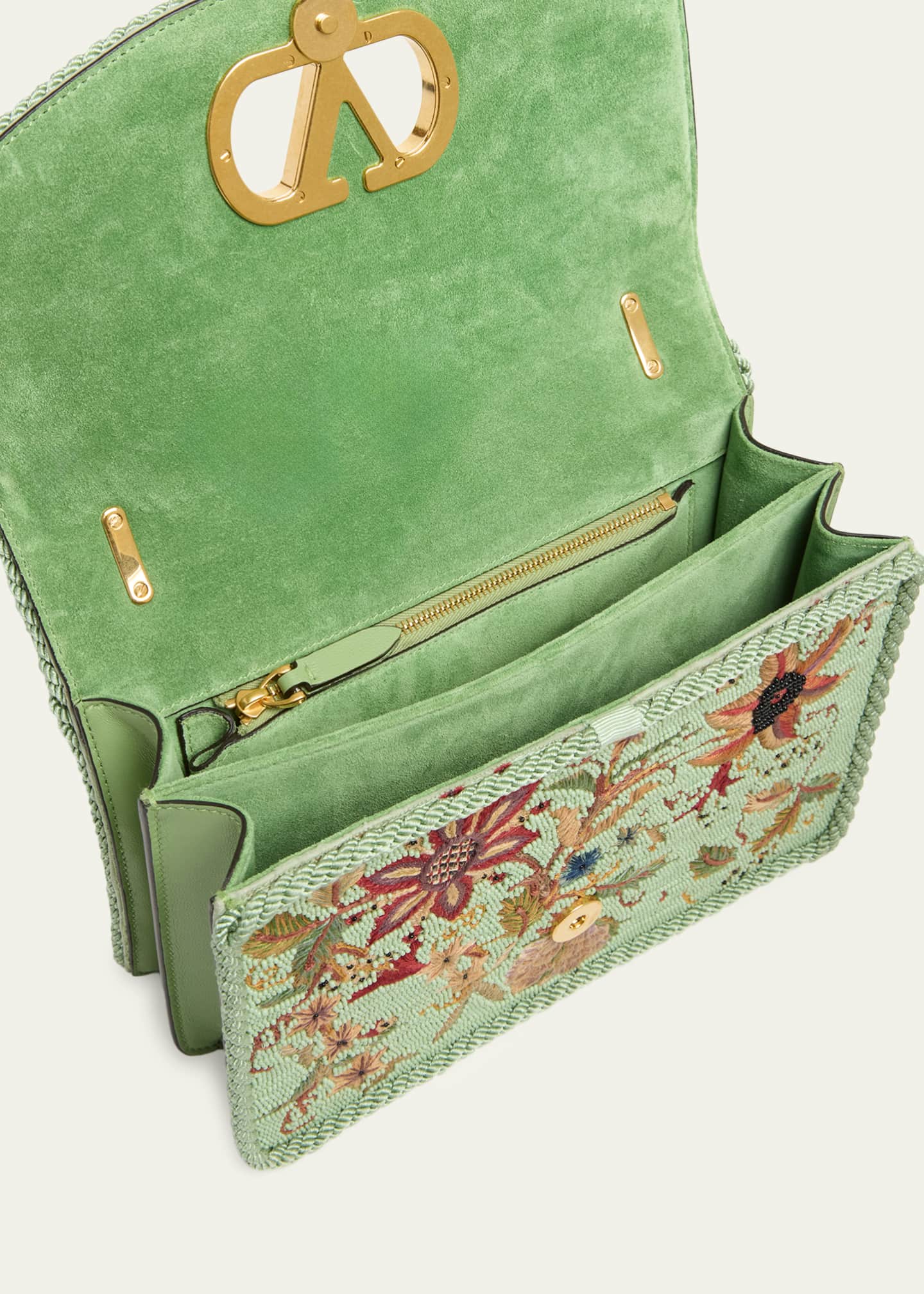 Valentino Garavani Beaded Floral-Embroidered Shoulder Strap