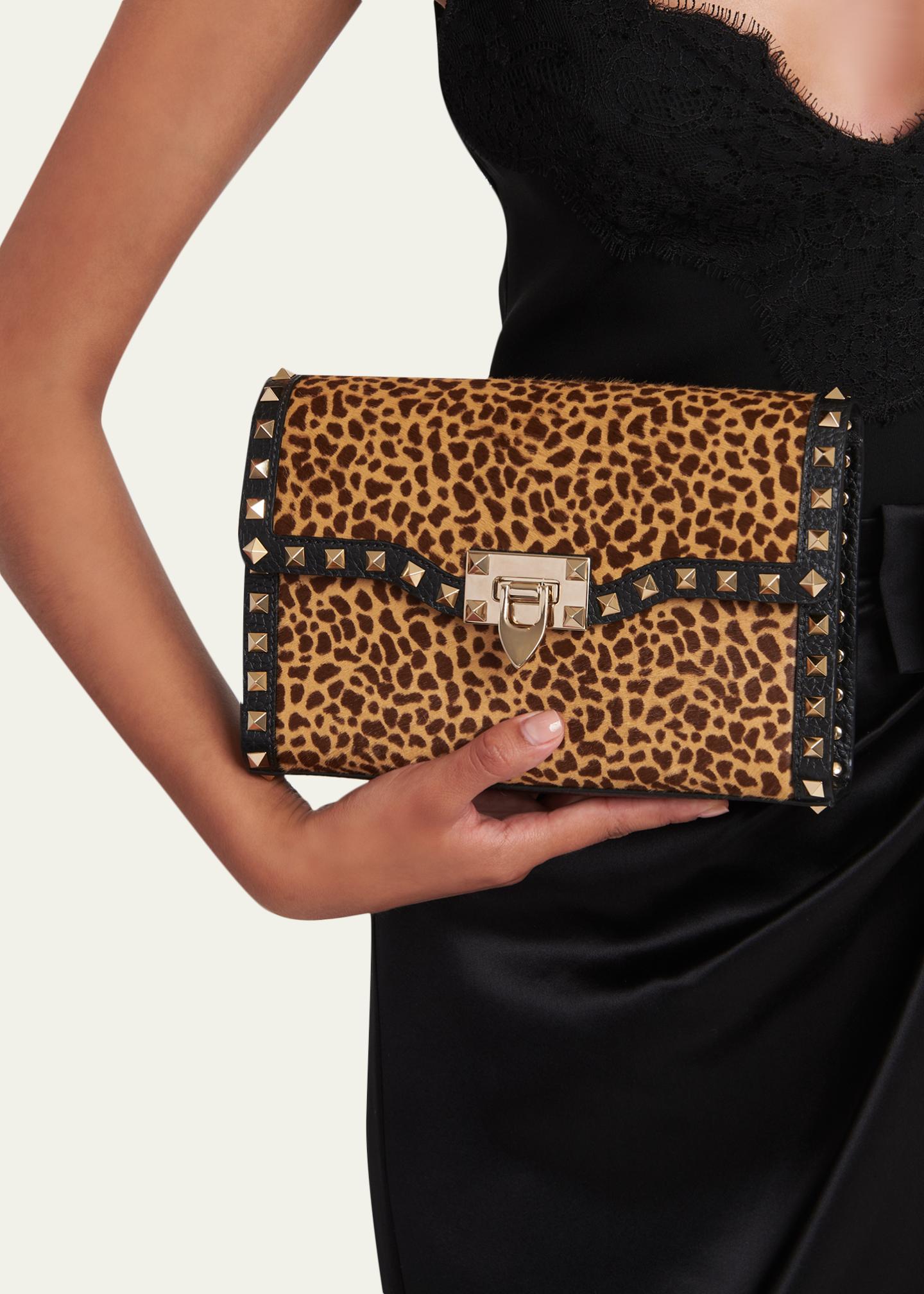 Valentino Garavani Small Animal-Print Calf Hair Rockstud Shoulder 
