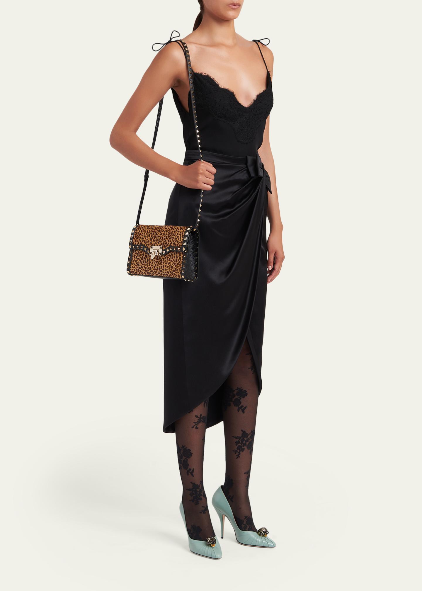 Valentino Garavani Small Animal-Print Calf Hair Rockstud Shoulder