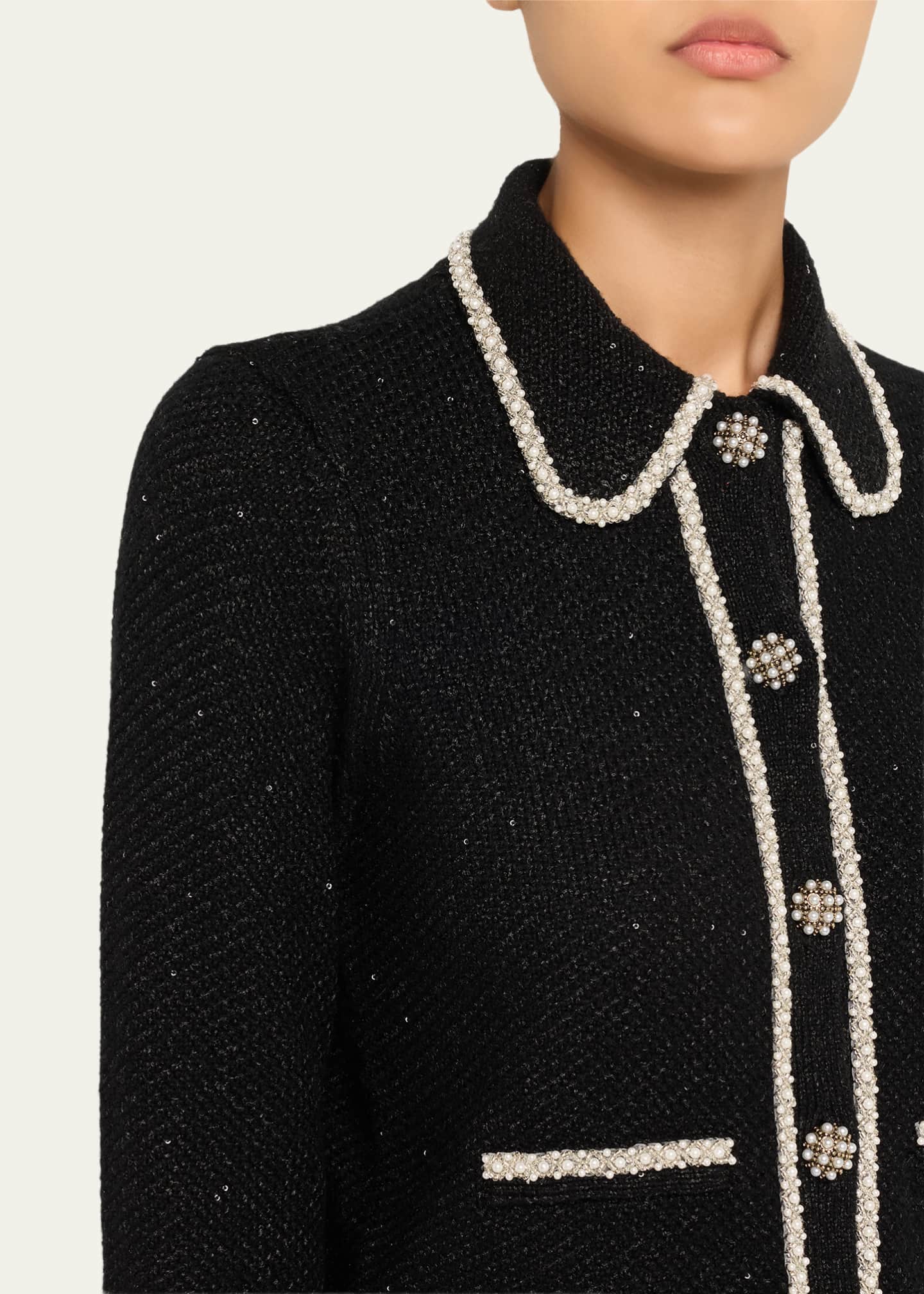 Alice + Olivia Noella Sequined Wool-Blend Cardigan - Bergdorf Goodman