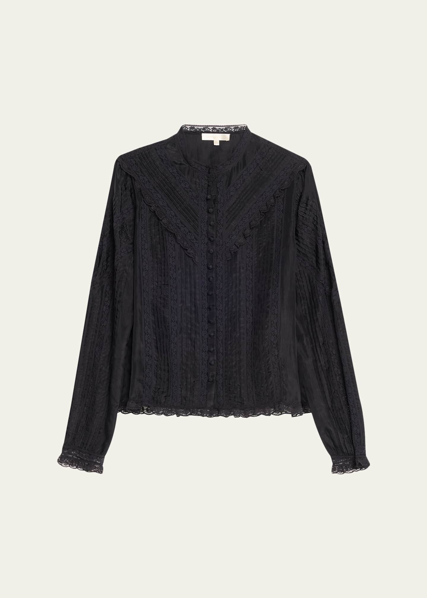 LoveShackFancy Aralina Silk Blouse - Bergdorf Goodman
