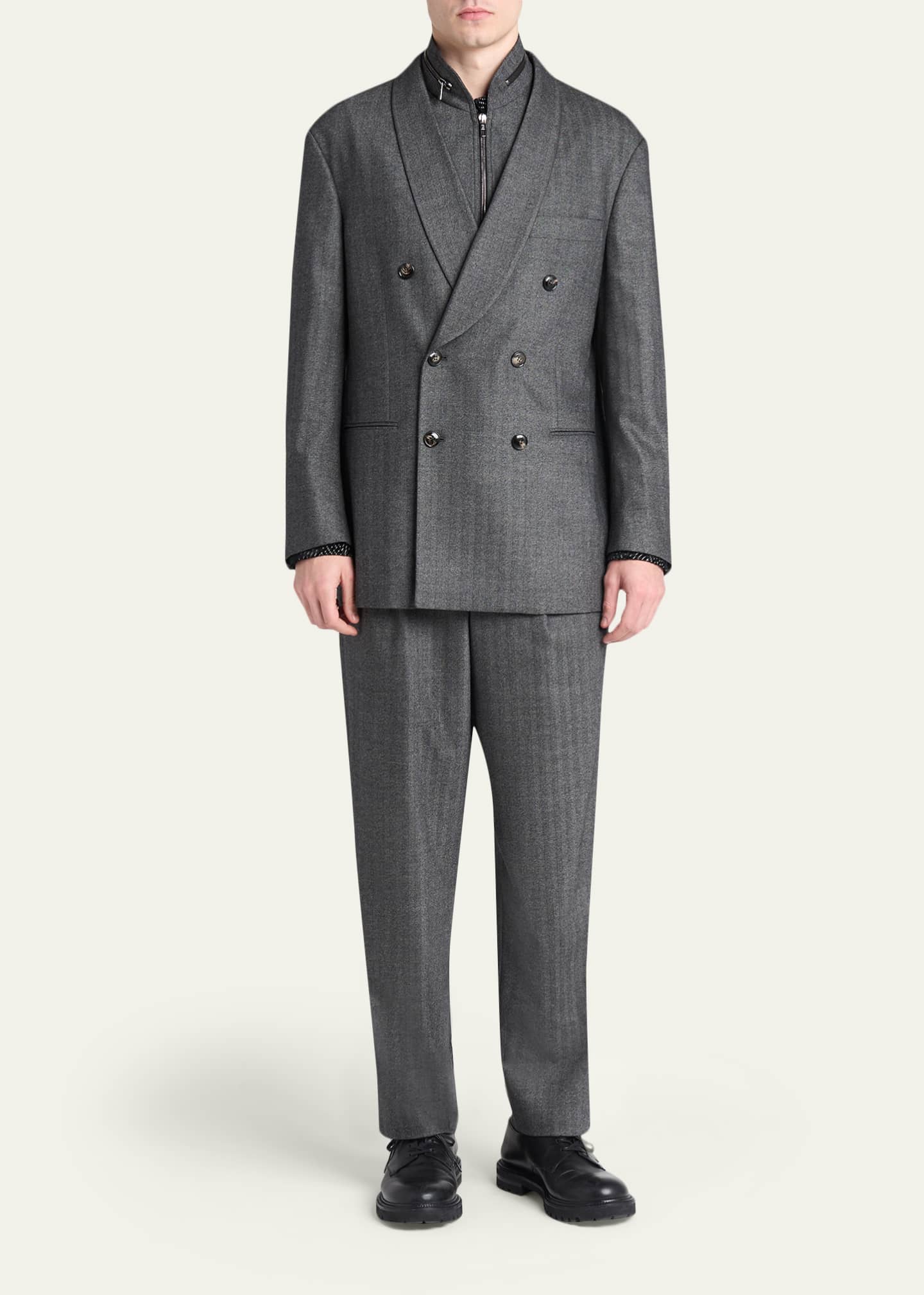 Giorgio Armani グレー ダブルブレスト セットアップスーツ　48 Shop Armani Collezioni Gray Wool Suit | The Suit Depot