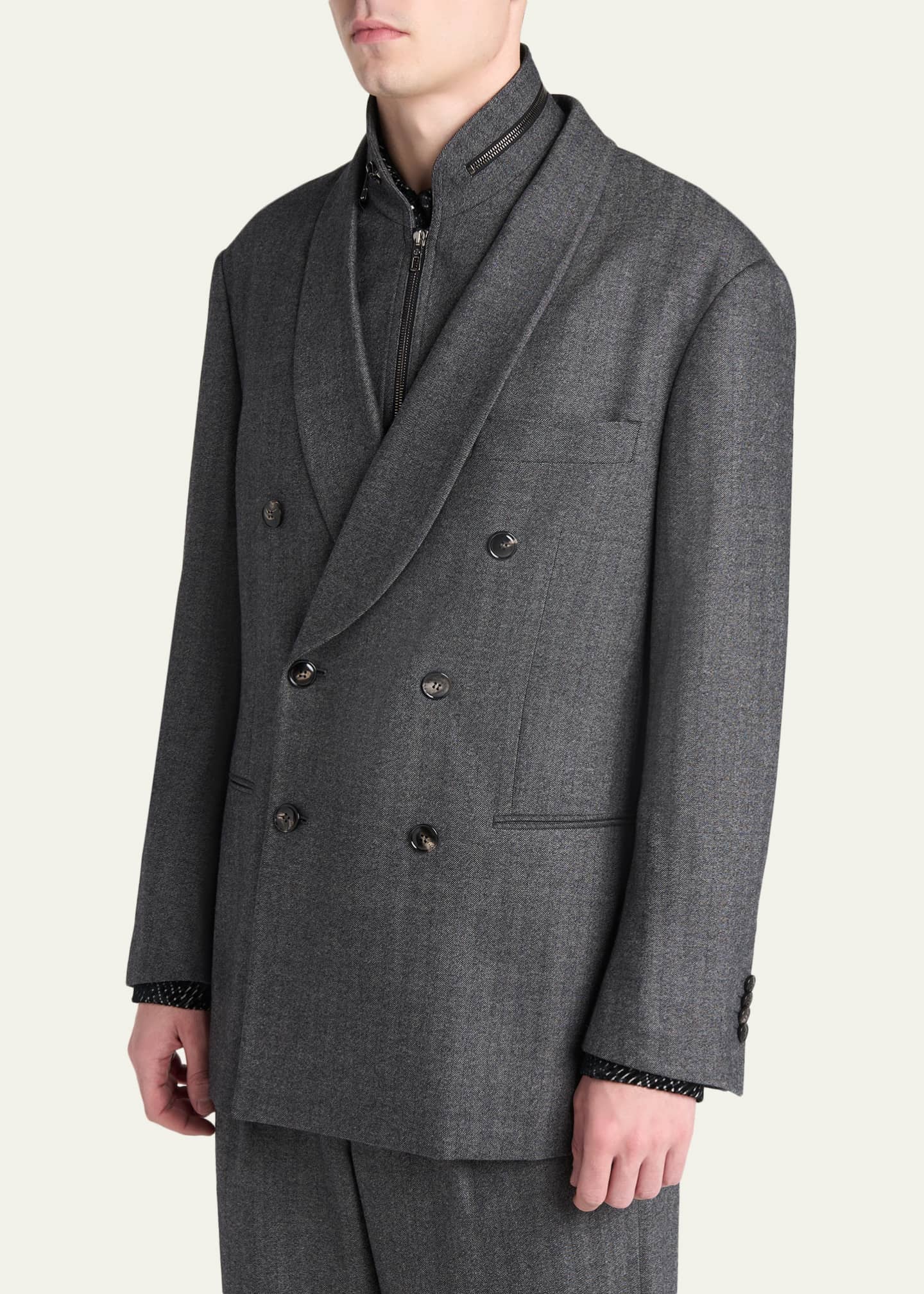 Giorgio Armani Men's Heritage Line Chevron Wool and Cashmere