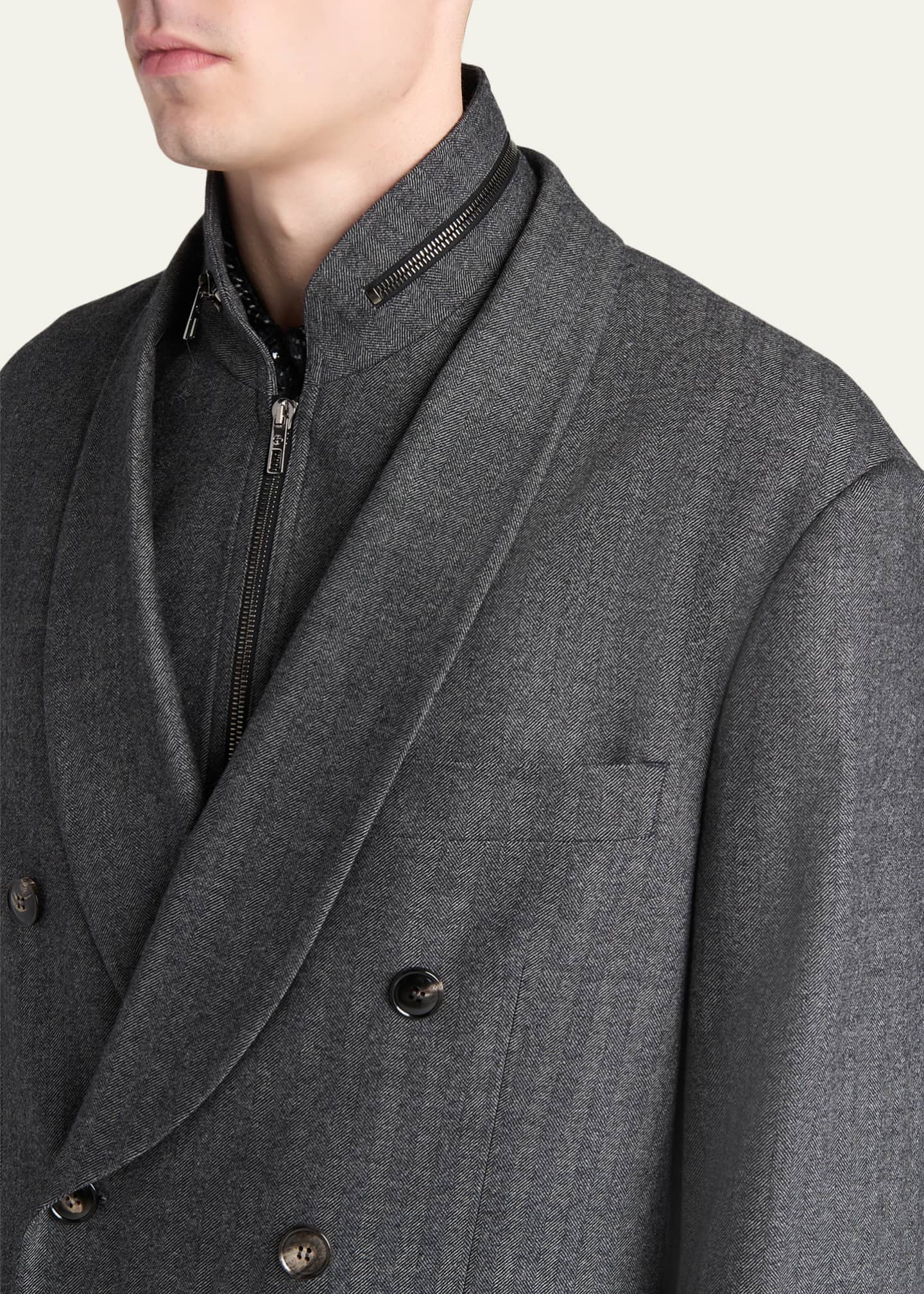 Giorgio Armani Men's Heritage Line Chevron Wool and Cashmere