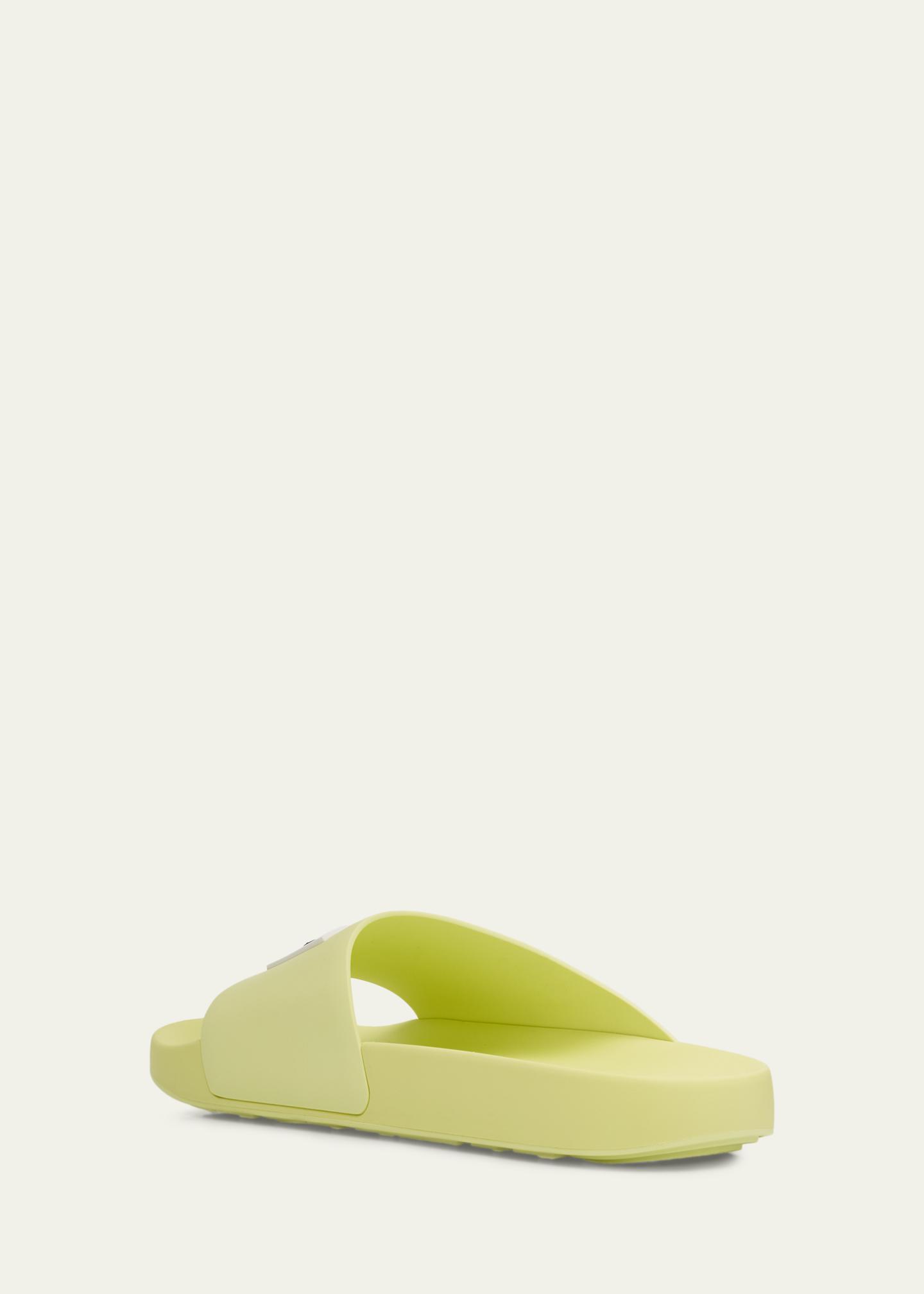 Givenchy Fluoro Yellow Slide Sandals Givenchy Logo Label Slide Sandals - Bergdorf Goodman main image 2