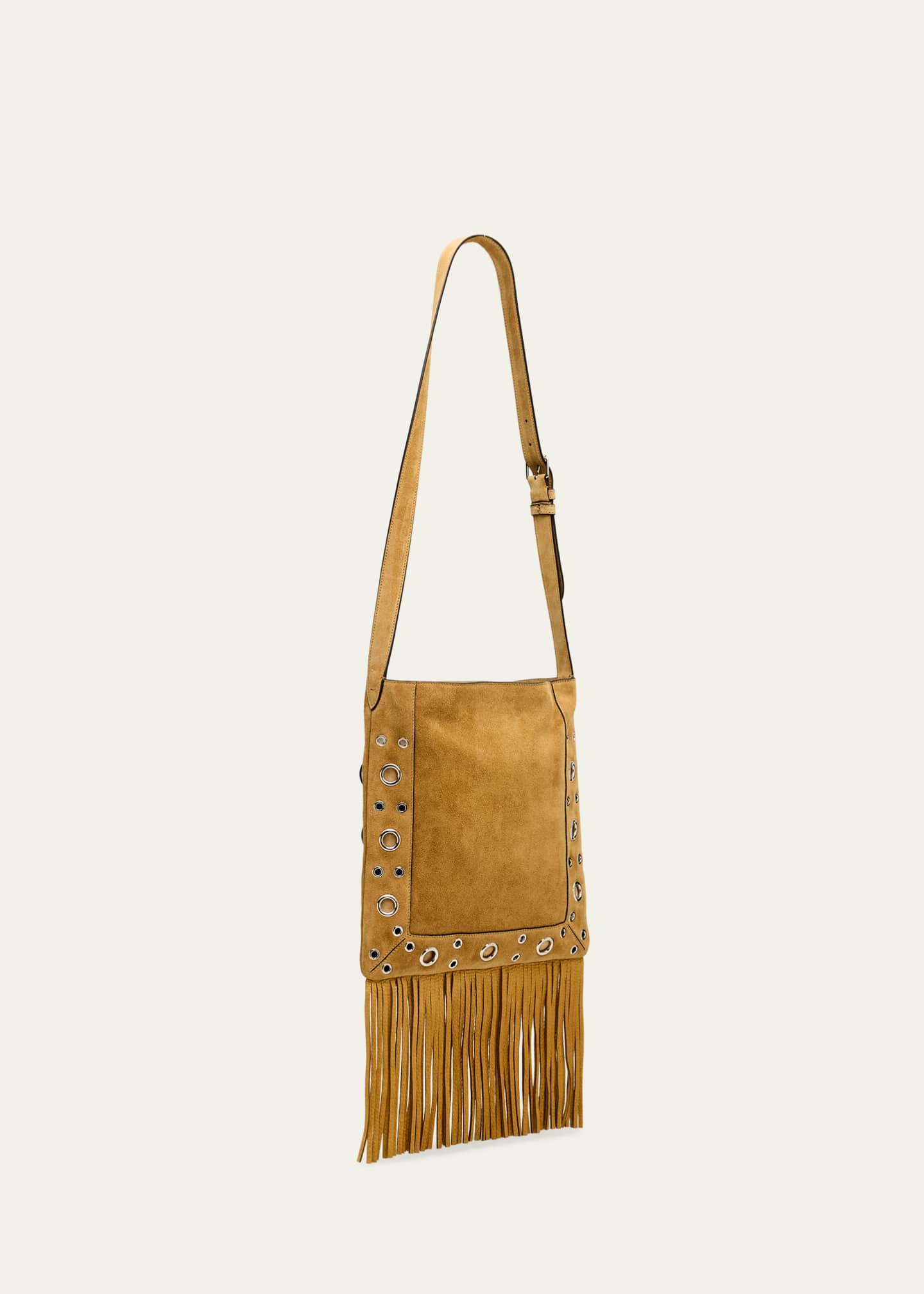Valentino Garavani Nellcote Studded Fringe Suede Crossbody Bag