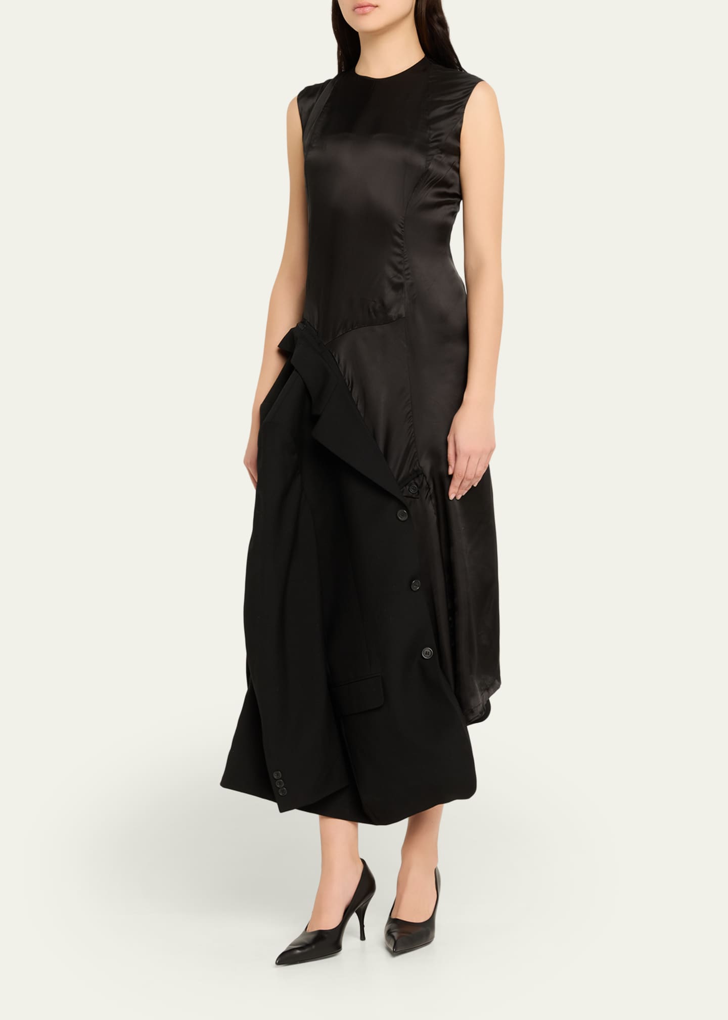 suit midi dress Work Suit Dress White Long Sleeve Pocketed Black Lapel Midi Dress-chiclody, Black White  US2