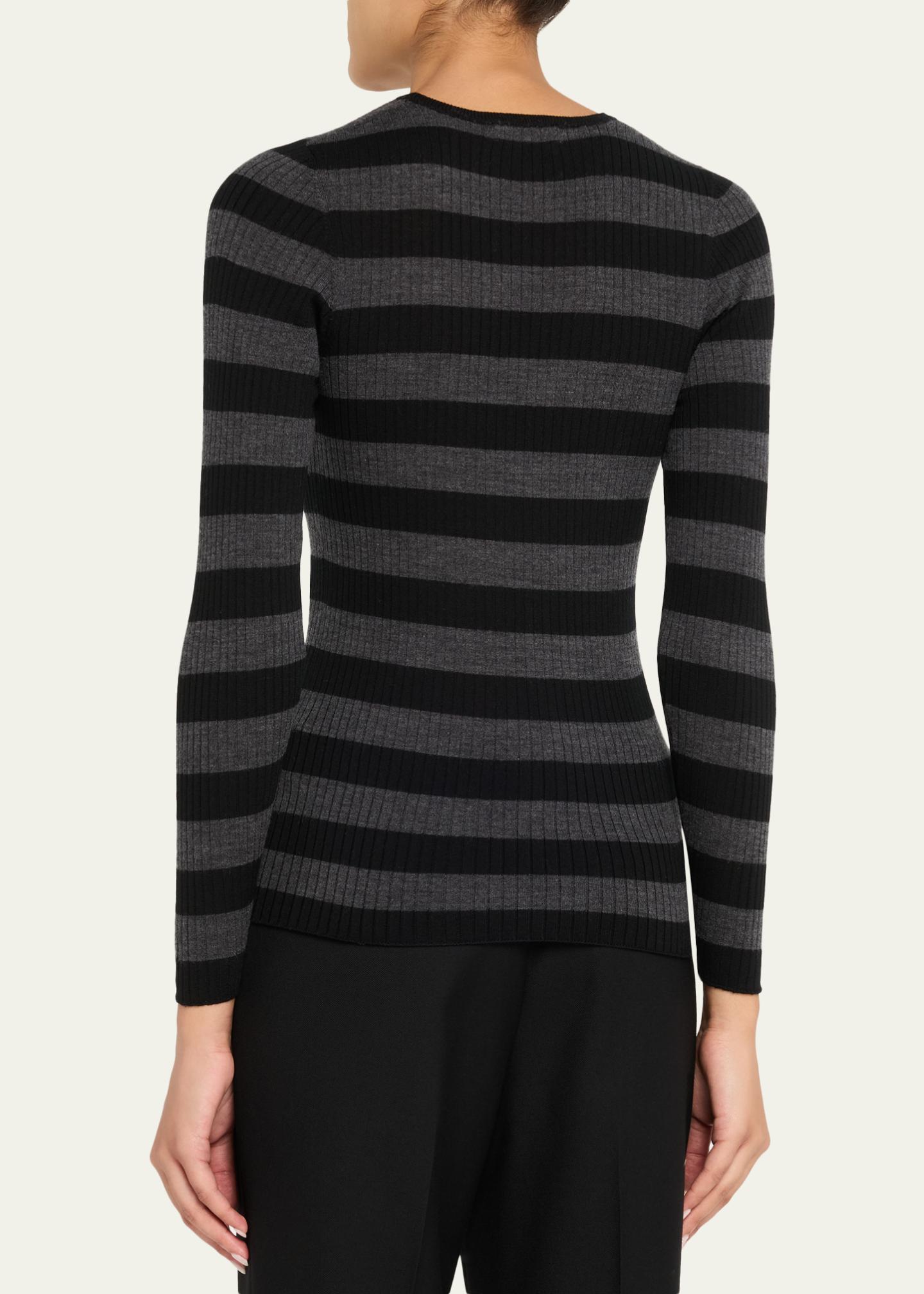Majestic Filatures Merino Superfine Striped Rib Knit Sweater - Bergdorf ...