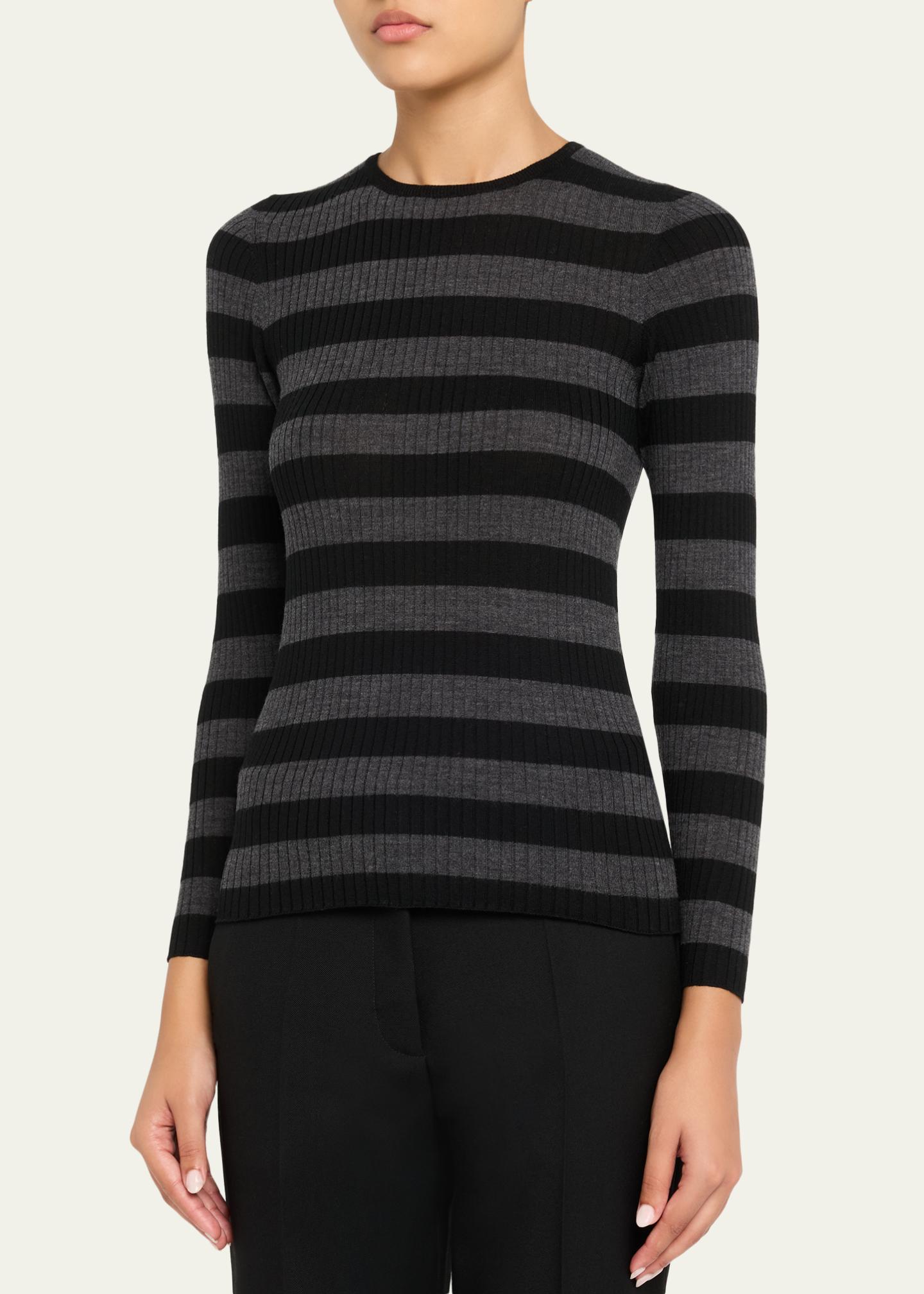 Majestic Filatures Merino Superfine Striped Rib Knit Sweater - Bergdorf ...