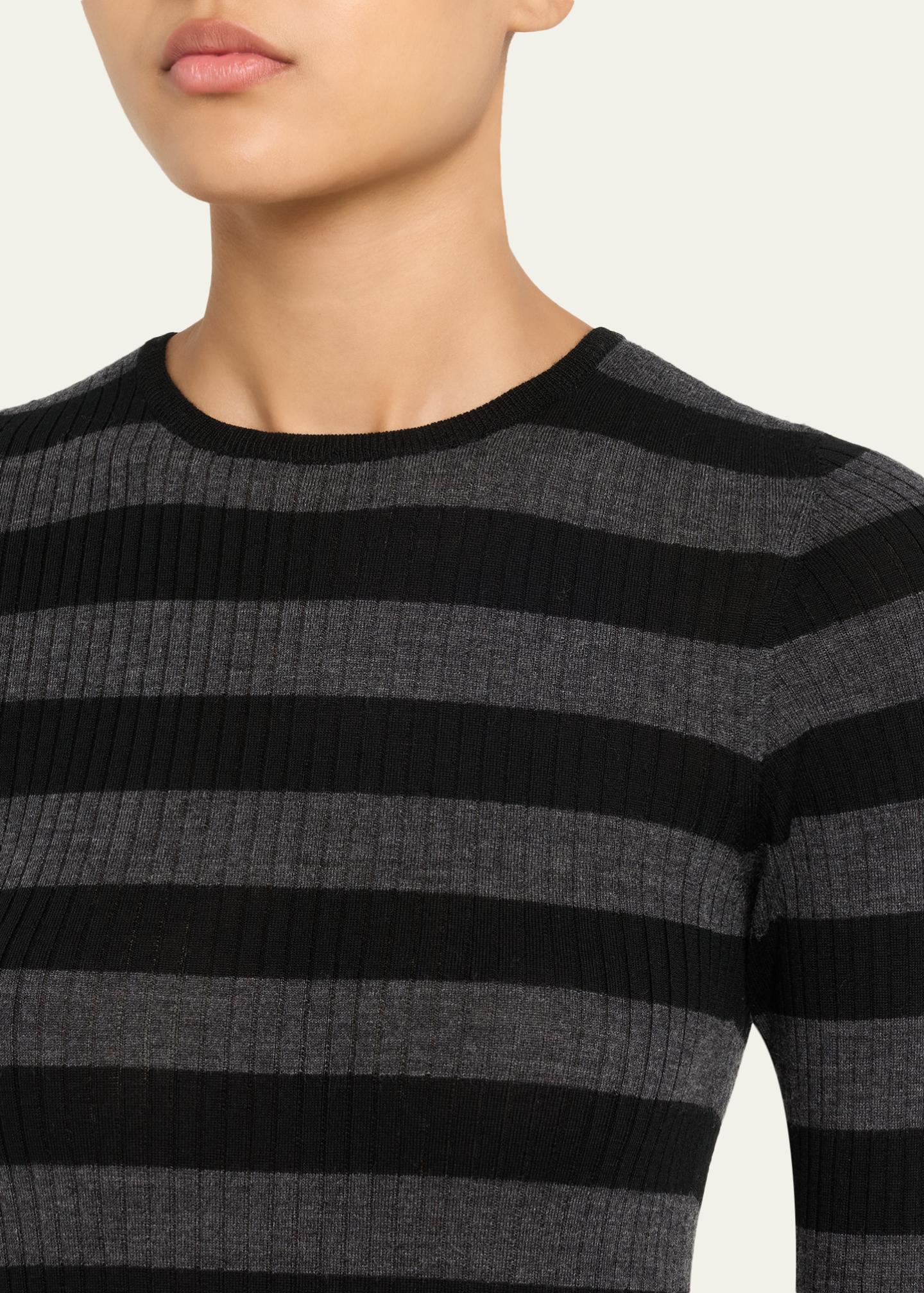 Majestic Filatures Merino Superfine Striped Rib Knit Sweater - Bergdorf ...