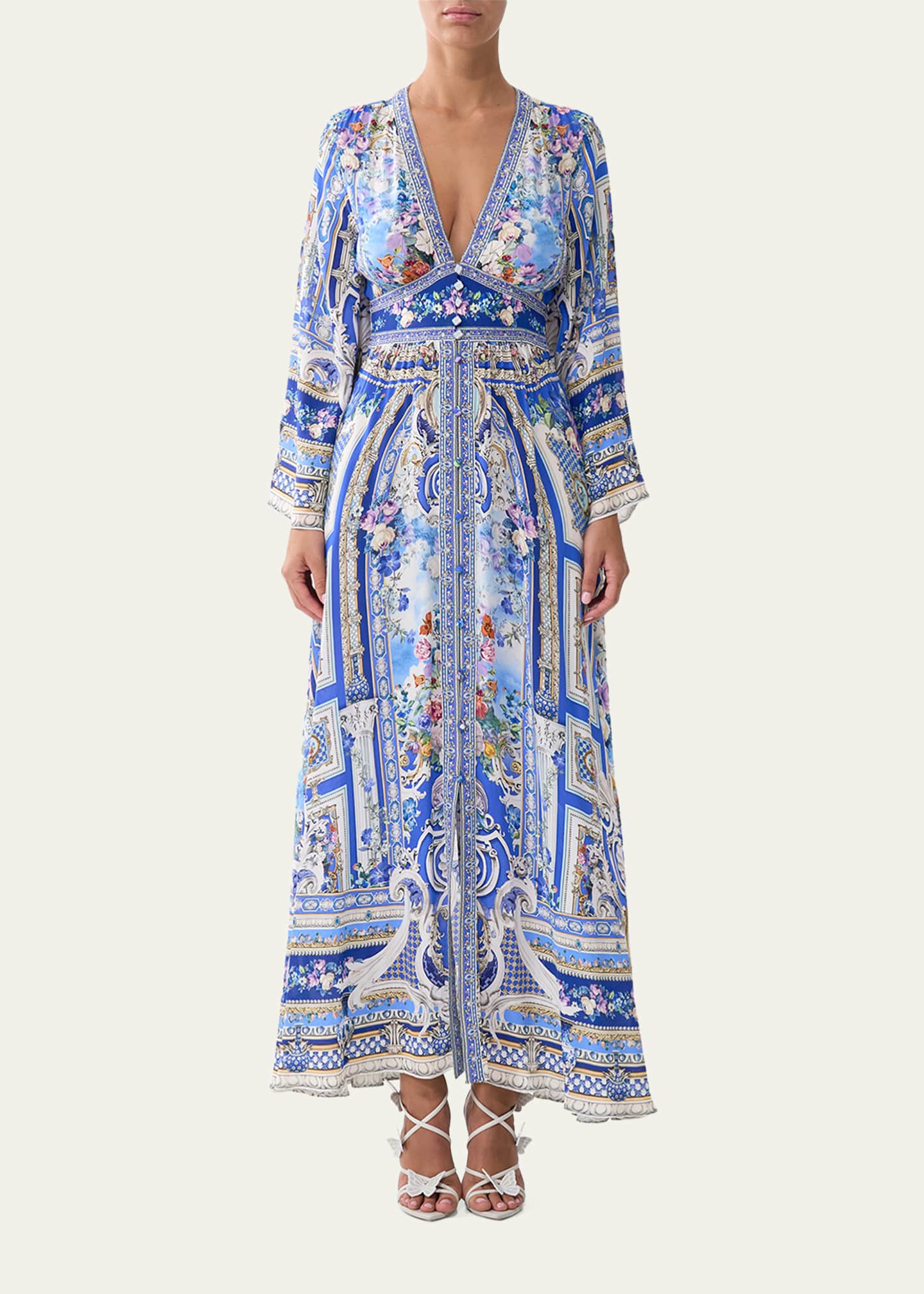 Camilla Ottoman Opulence Kimono-Sleeve Maxi Dress - Bergdorf Goodman