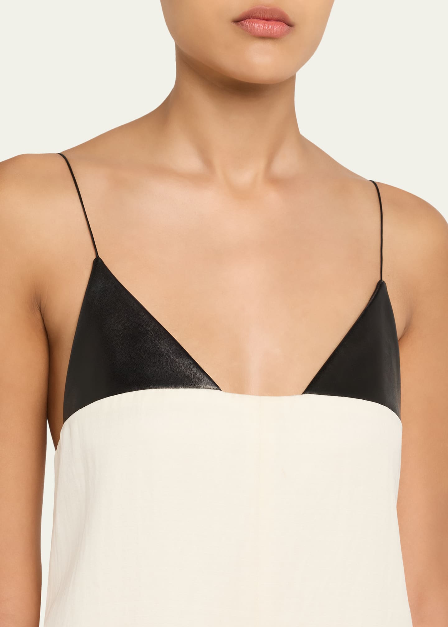 Brandon Maxwell Bridges Leather Empire-Waist Sleeveless Ankle Dress -  Bergdorf Goodman