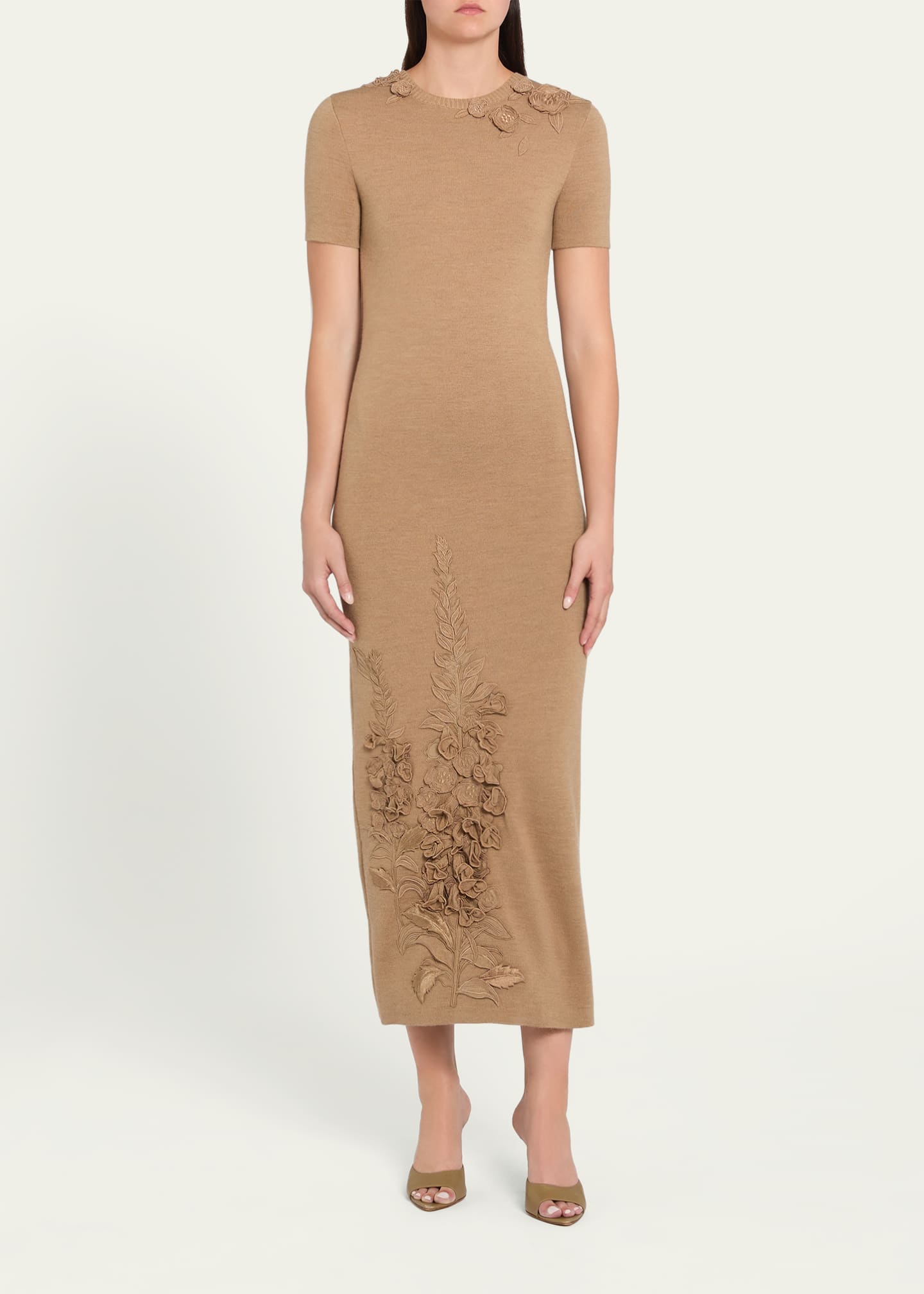 oscar de la renta knit dress $2.5K Oscar de la Renta knit skater dress sz L 8 10 black white