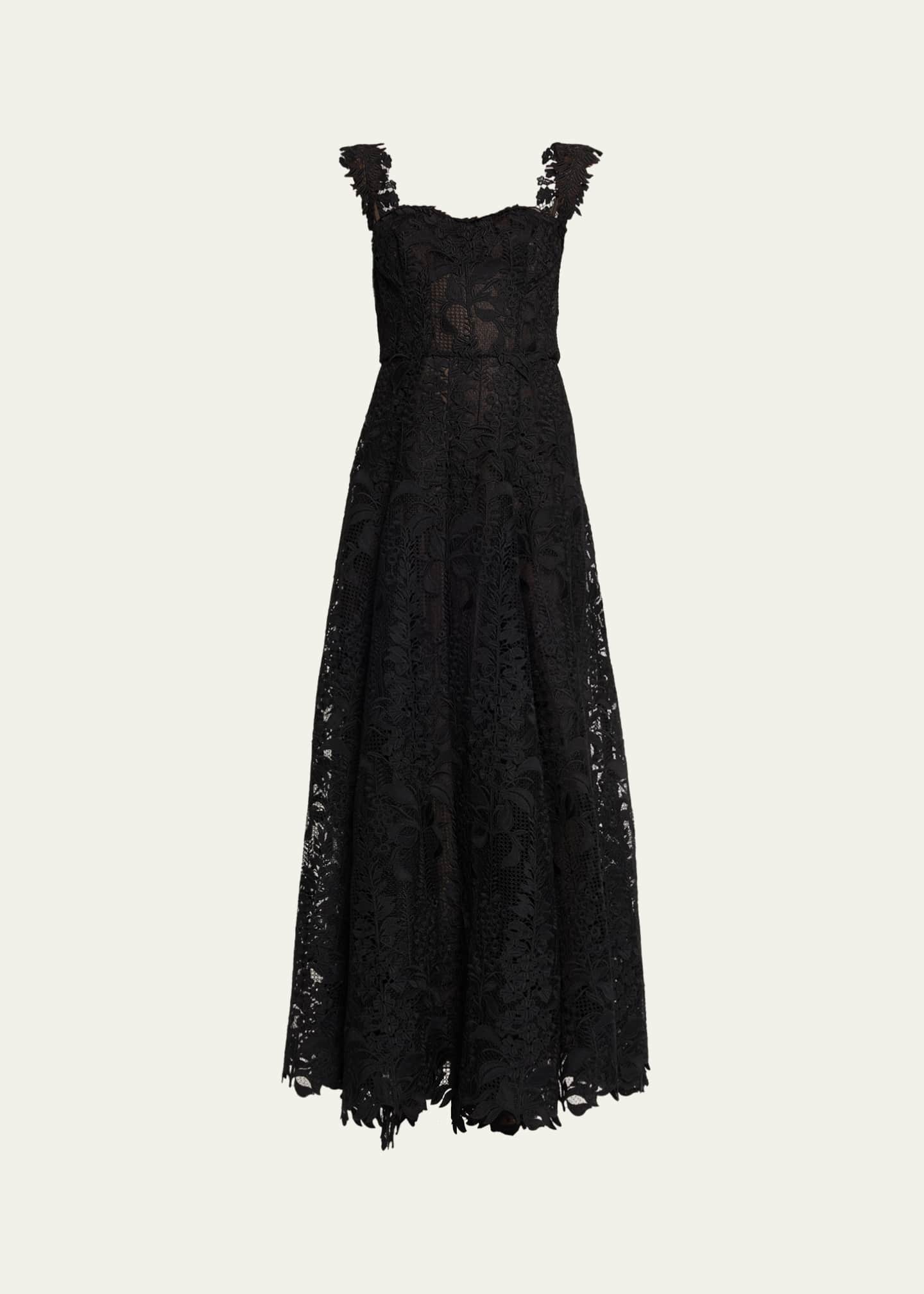 red lace summer dress A-Line Short Red Flared Party Dress with Lace Trim Red / Medium main image 0