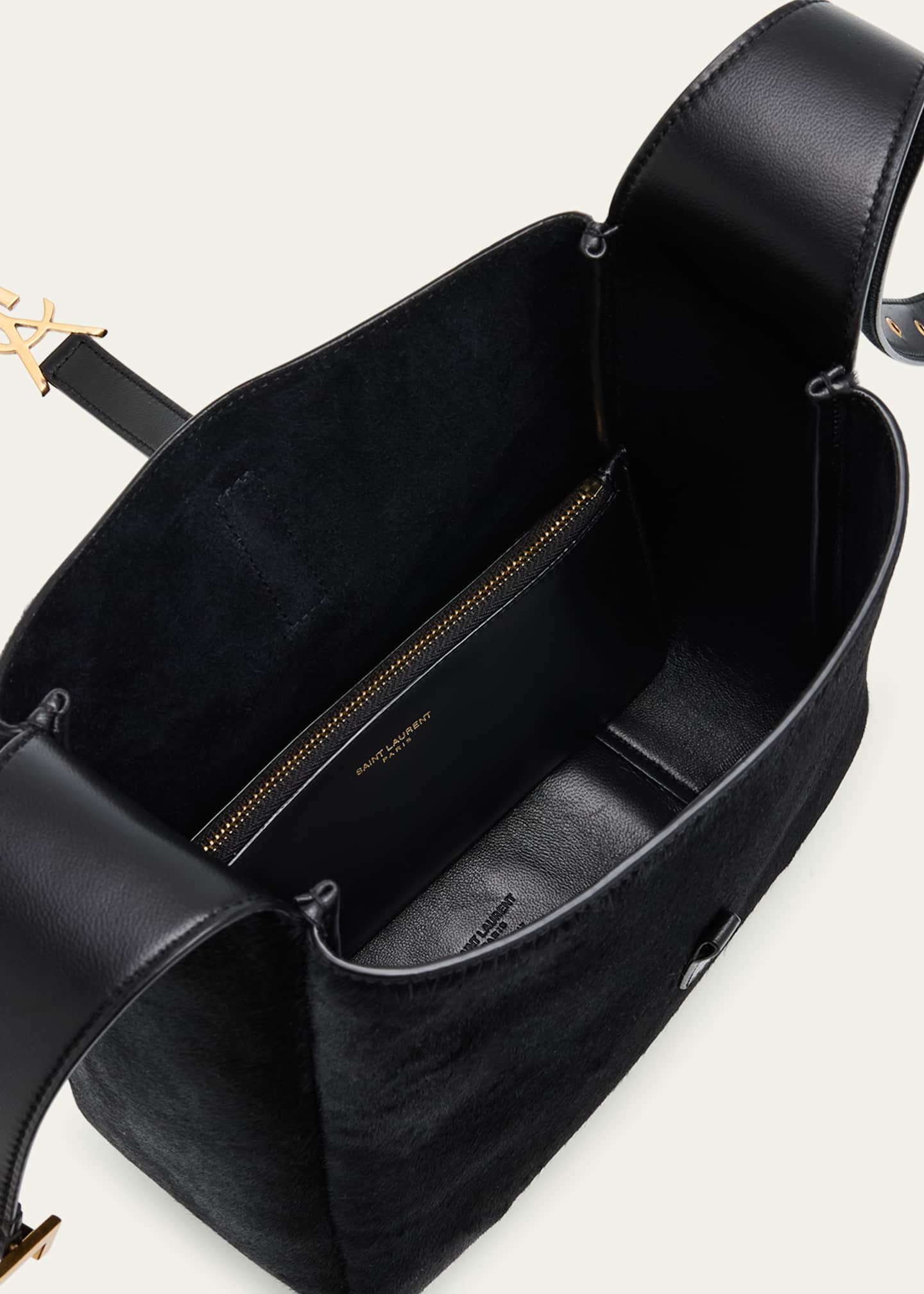 Saint Laurent Le 5 A 7 Small Shoulder Bag in Trimmed Calf Hair